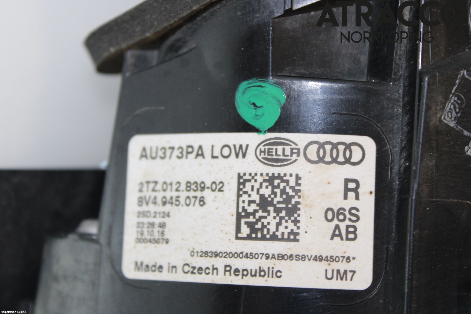 Audi A3/S3 8V 13-20 Baklykt Høyre  På Luke(Indre)
