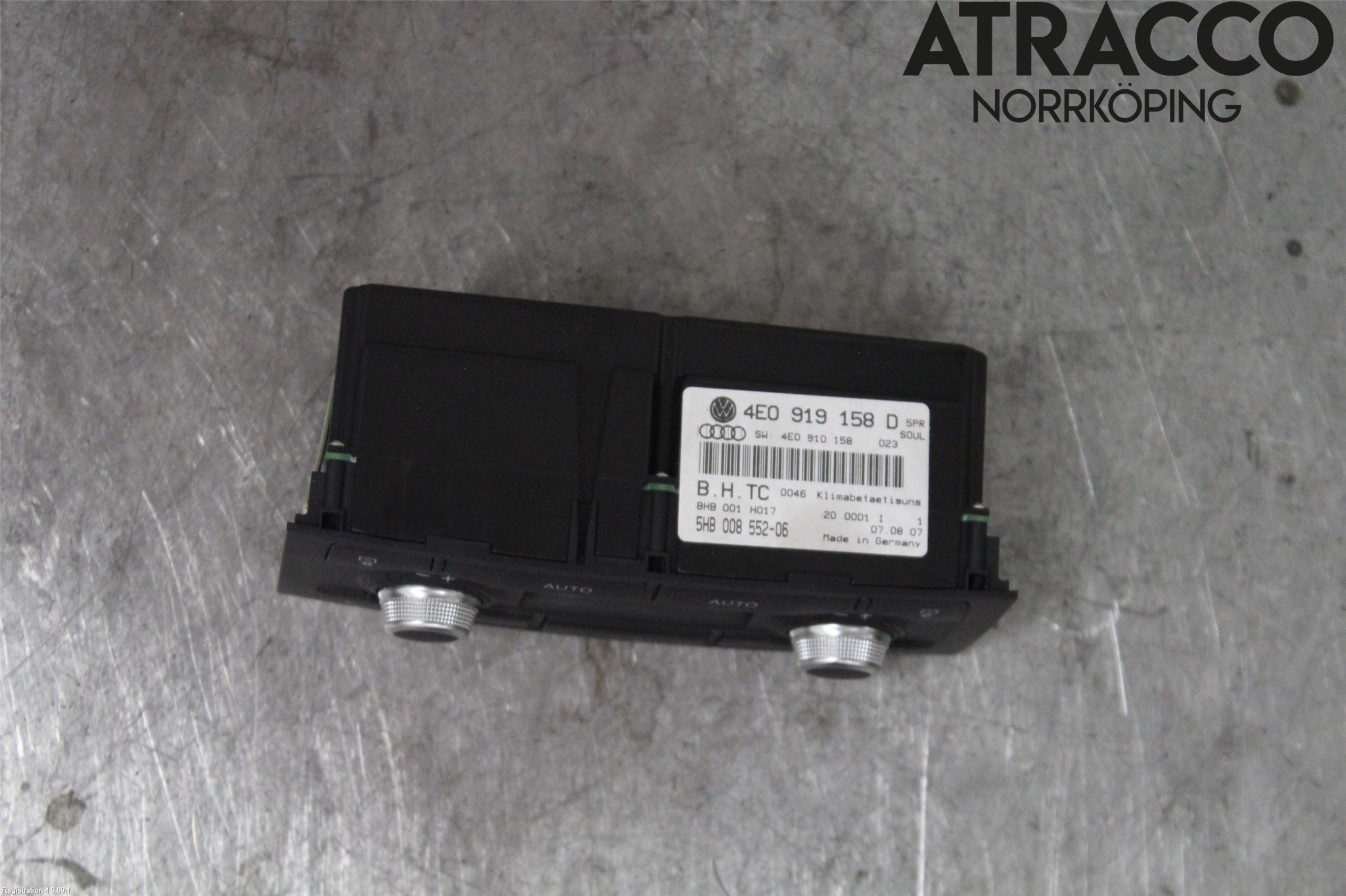 Audi A8/S8 4E  02-09 Varmeapparat Panel(Regulering)