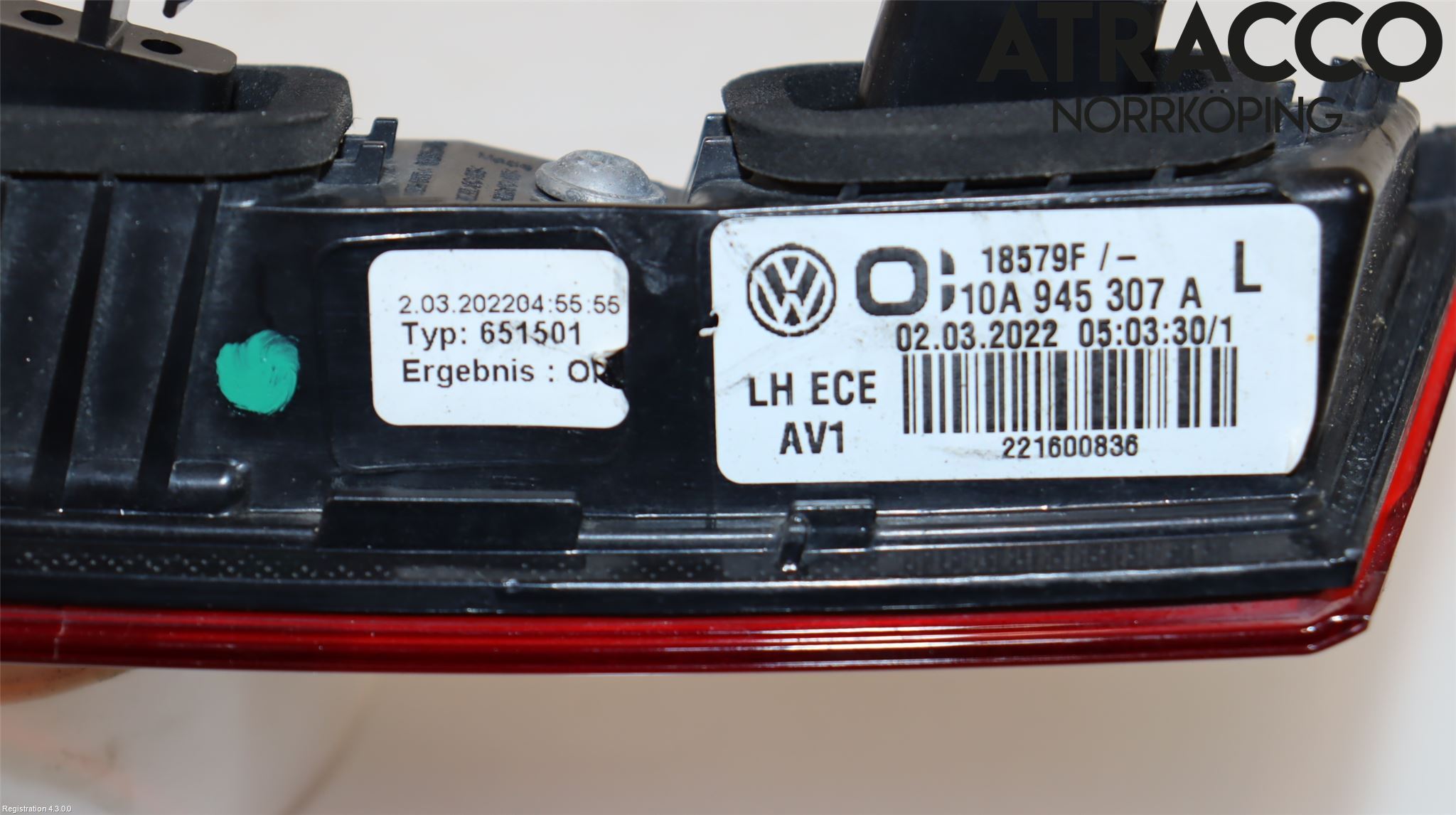 Volkswagen VW ID.3 21- Baklykt Venstre  På Luke(Indre