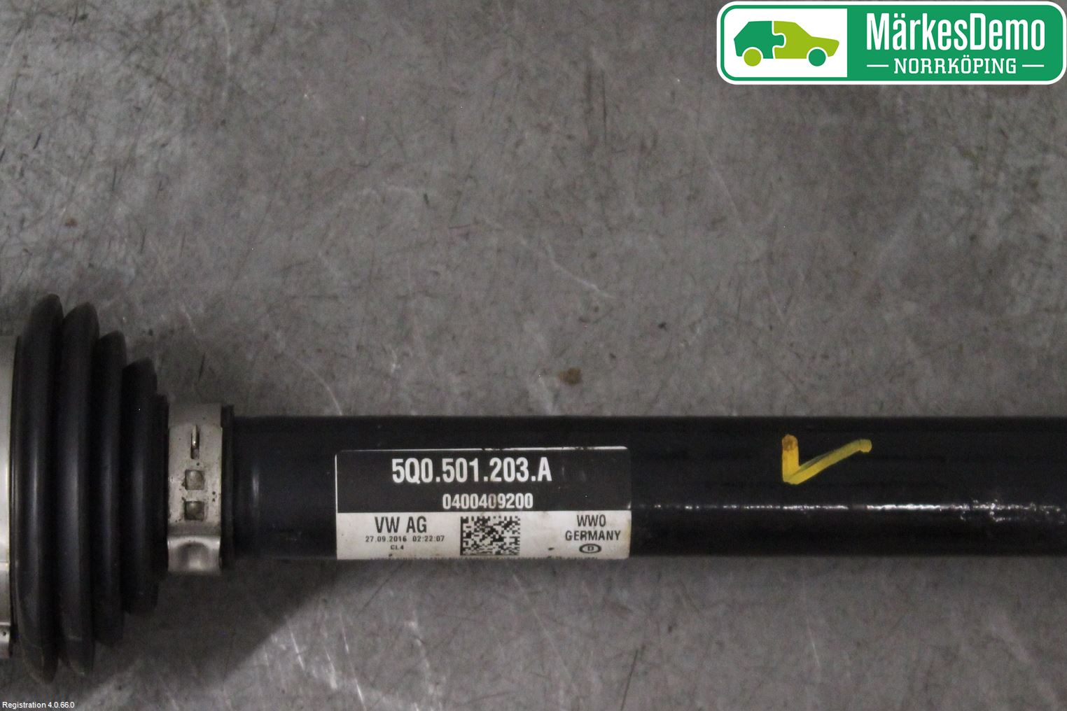 Volkswagen VW GOLF / E-GOLF VII 13-20 Drivaksel Bak Kompl Venstre