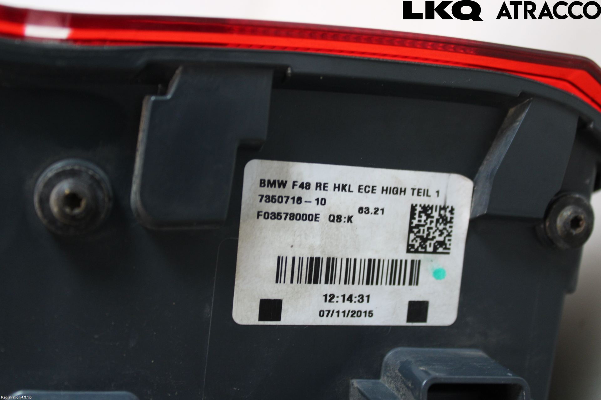 BMW X1 F48 15-22 Baklykt Høyre