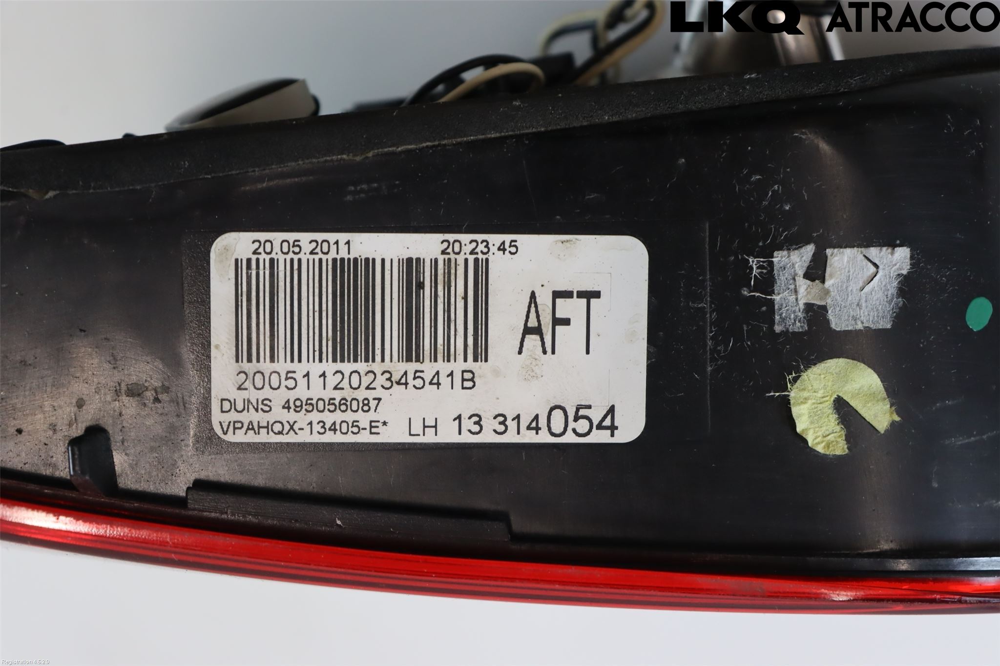 Opel ASTRA J 10-15 Baklykt Venstre  På Luke(Indre