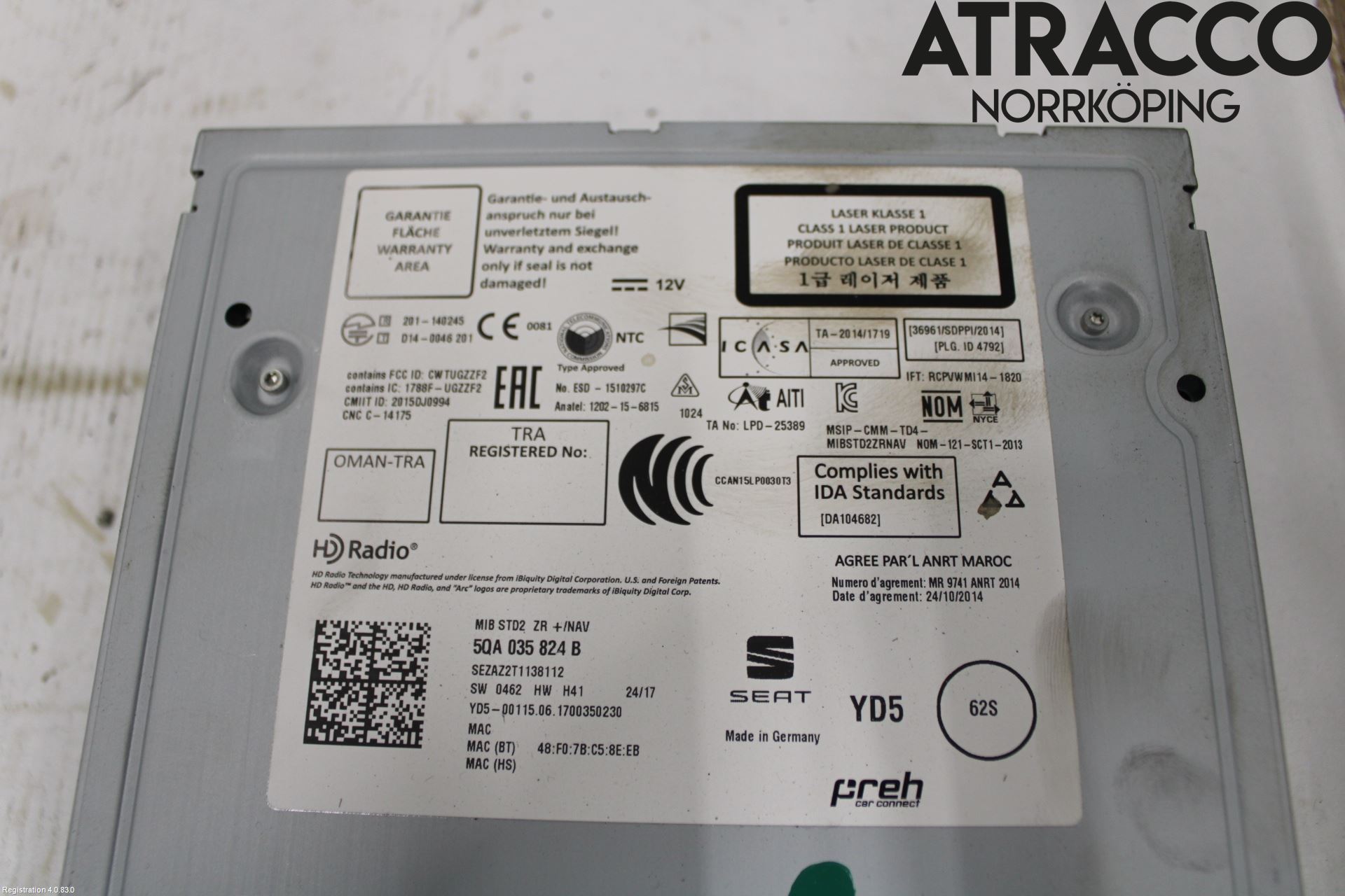 Seat ATECA 16->> Stereo Radio Med Cd