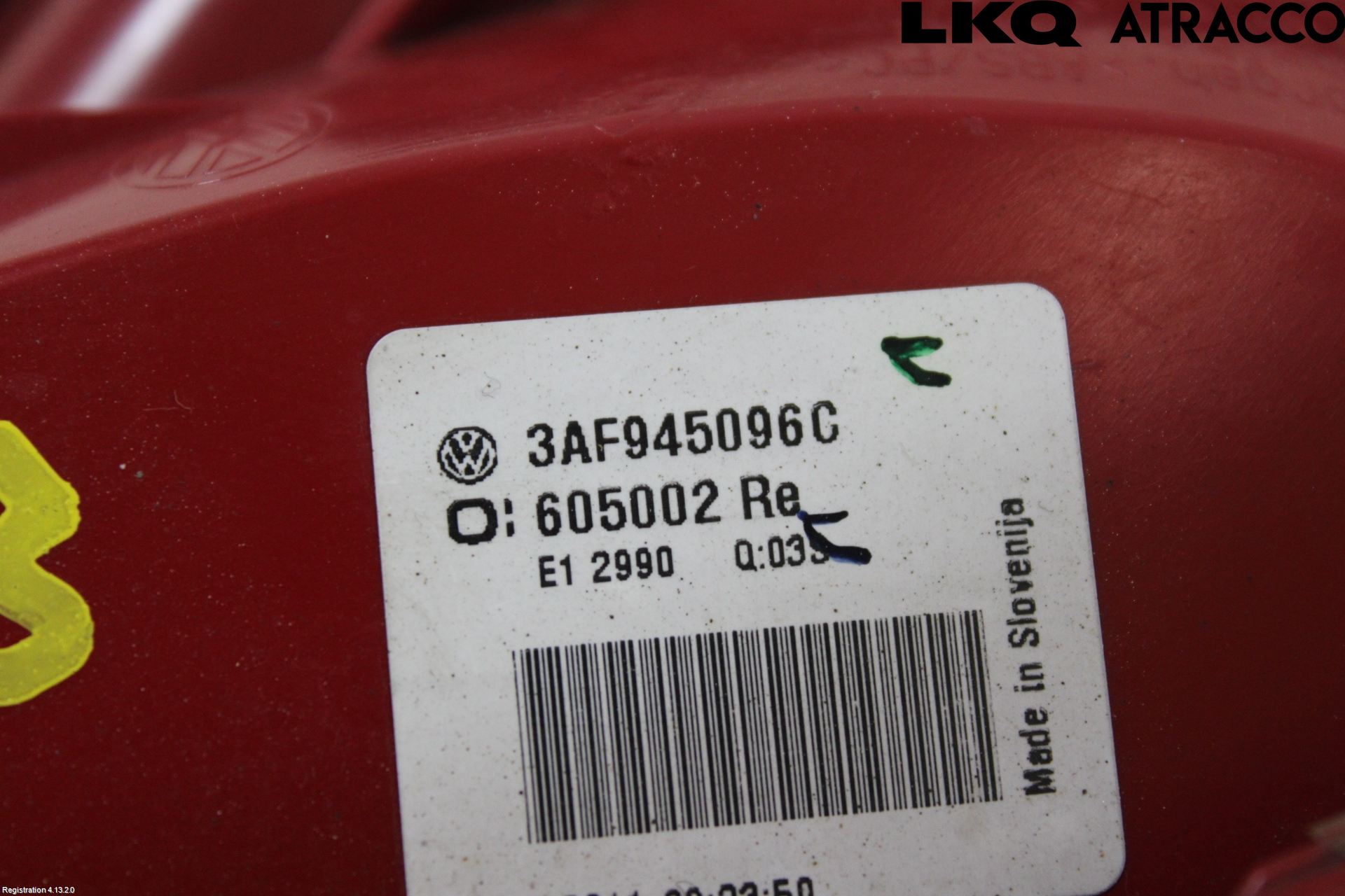 Volkswagen VW PASSAT 11-14 Baklykt Høyre