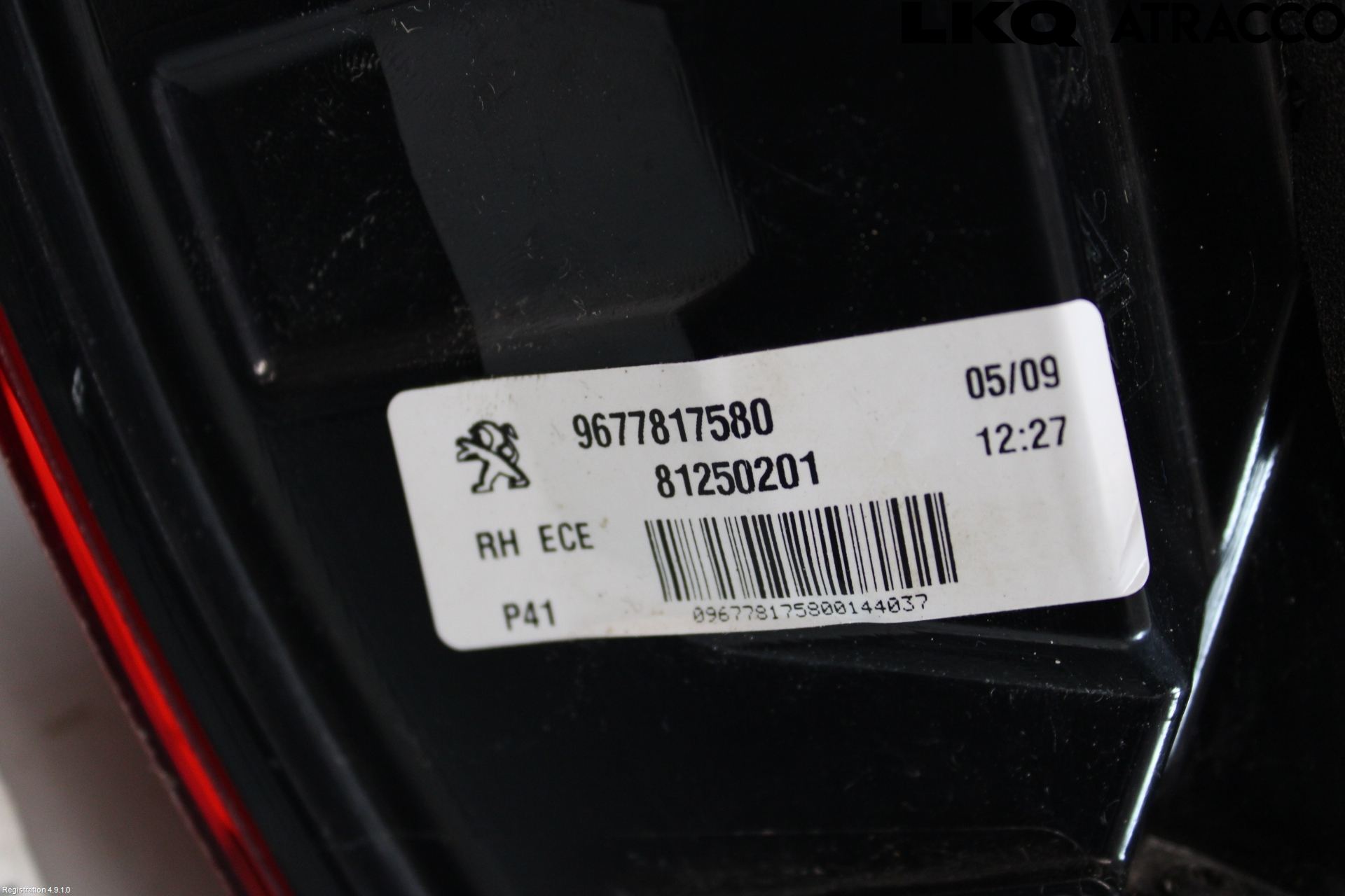 Peugeot 308 14-21 Baklykt Høyre