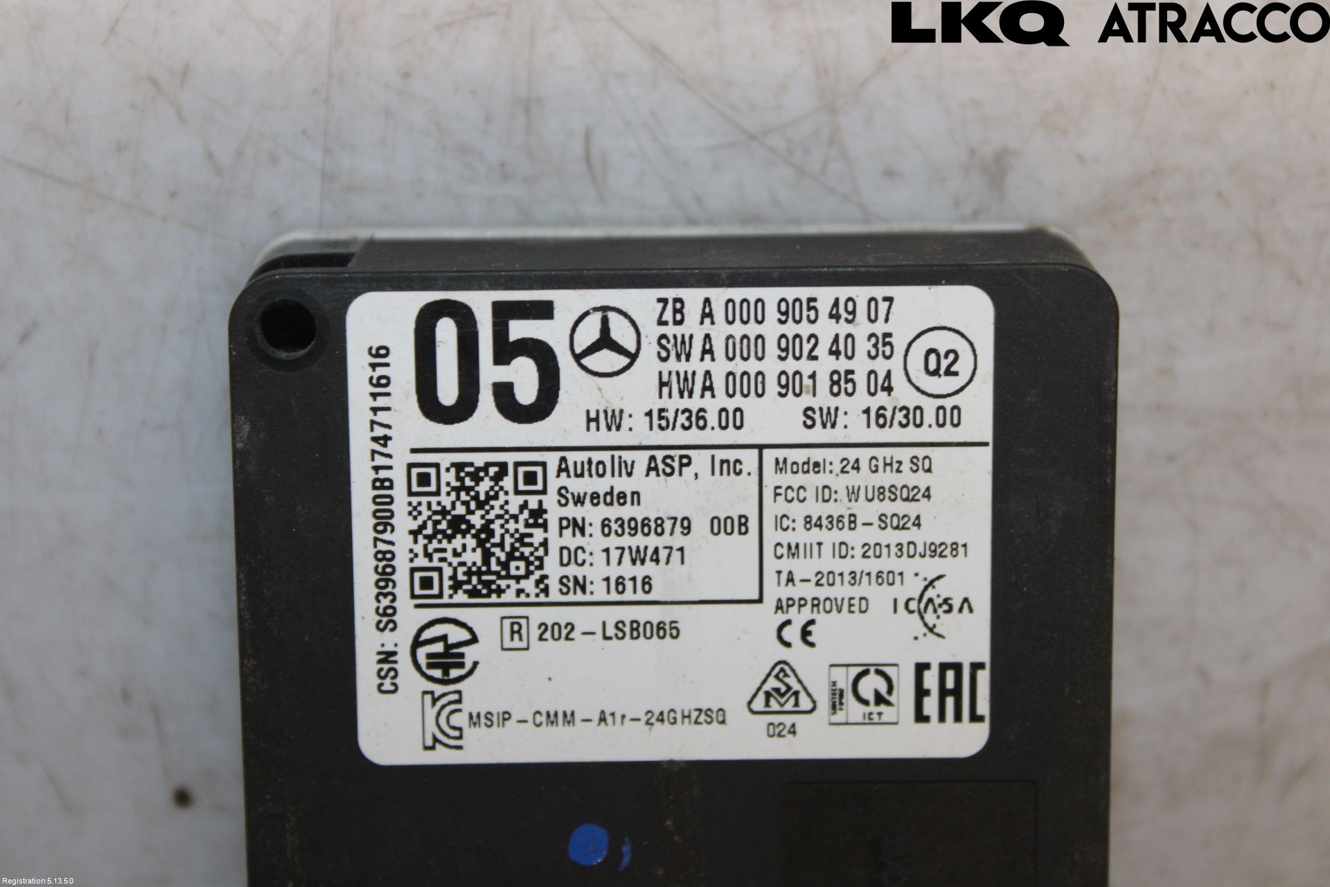 Mercedes-Benz MB GLC-KLASS (X253/C253) 15-22 Sensor Kollisjonsbeskyttelse