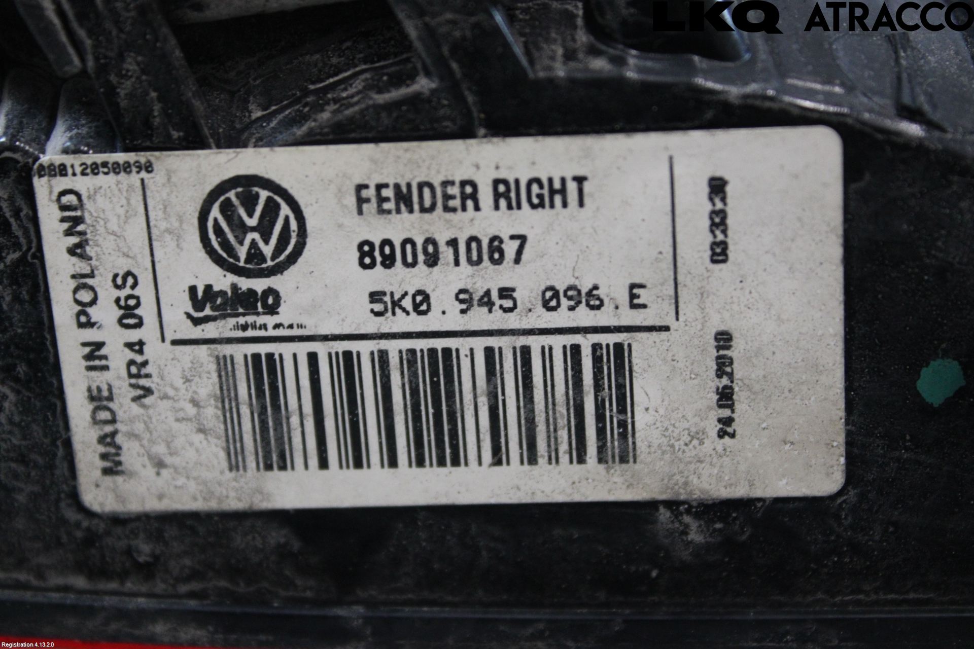 Volkswagen VW GOLF VI 09-13 Baklykt Høyre