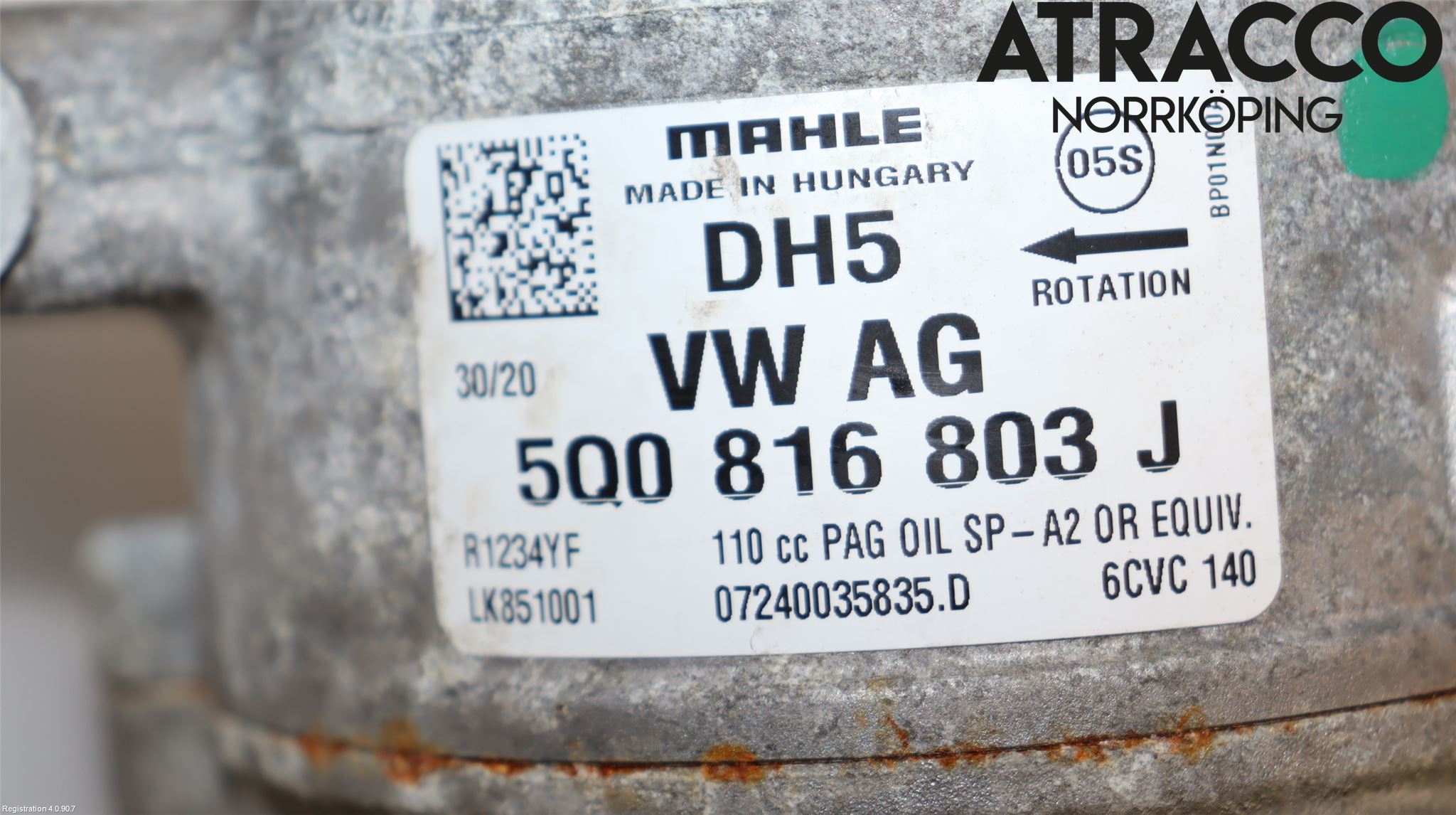 Volkswagen VW TIGUAN 16-24 Varme Ac Kompressor