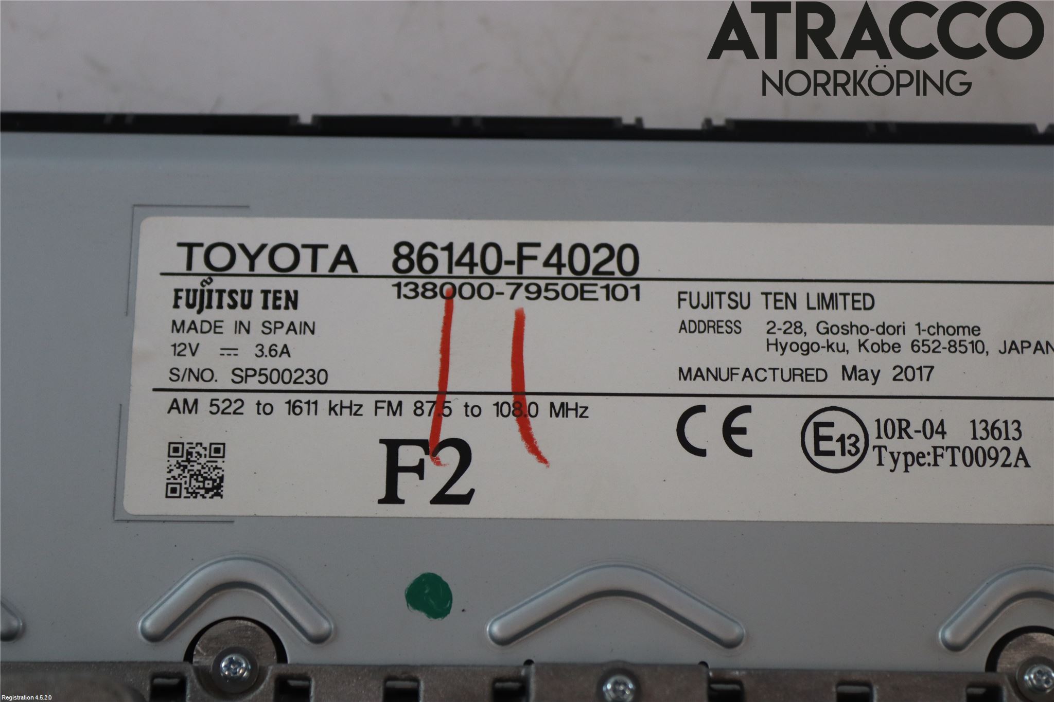 Toyota C-HR 16-23 Stereo Radio Med Cd