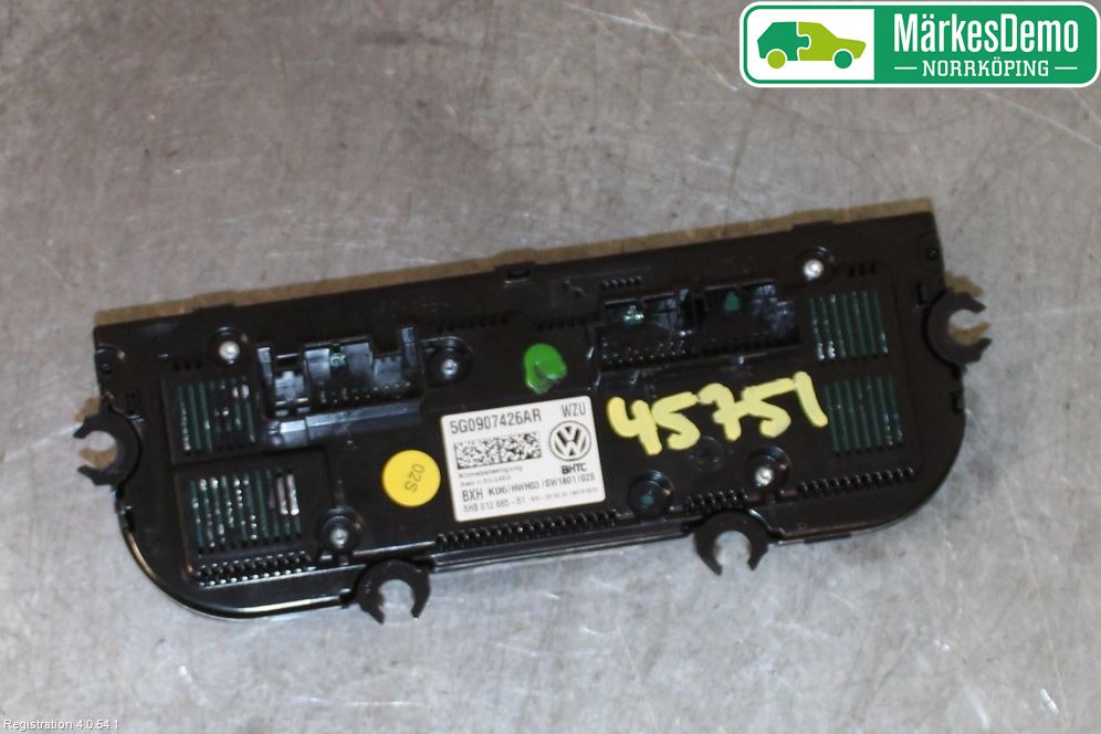 Volkswagen VW GOLF / E-GOLF VII 13-20 Varmeapparat Panel(Regulering)