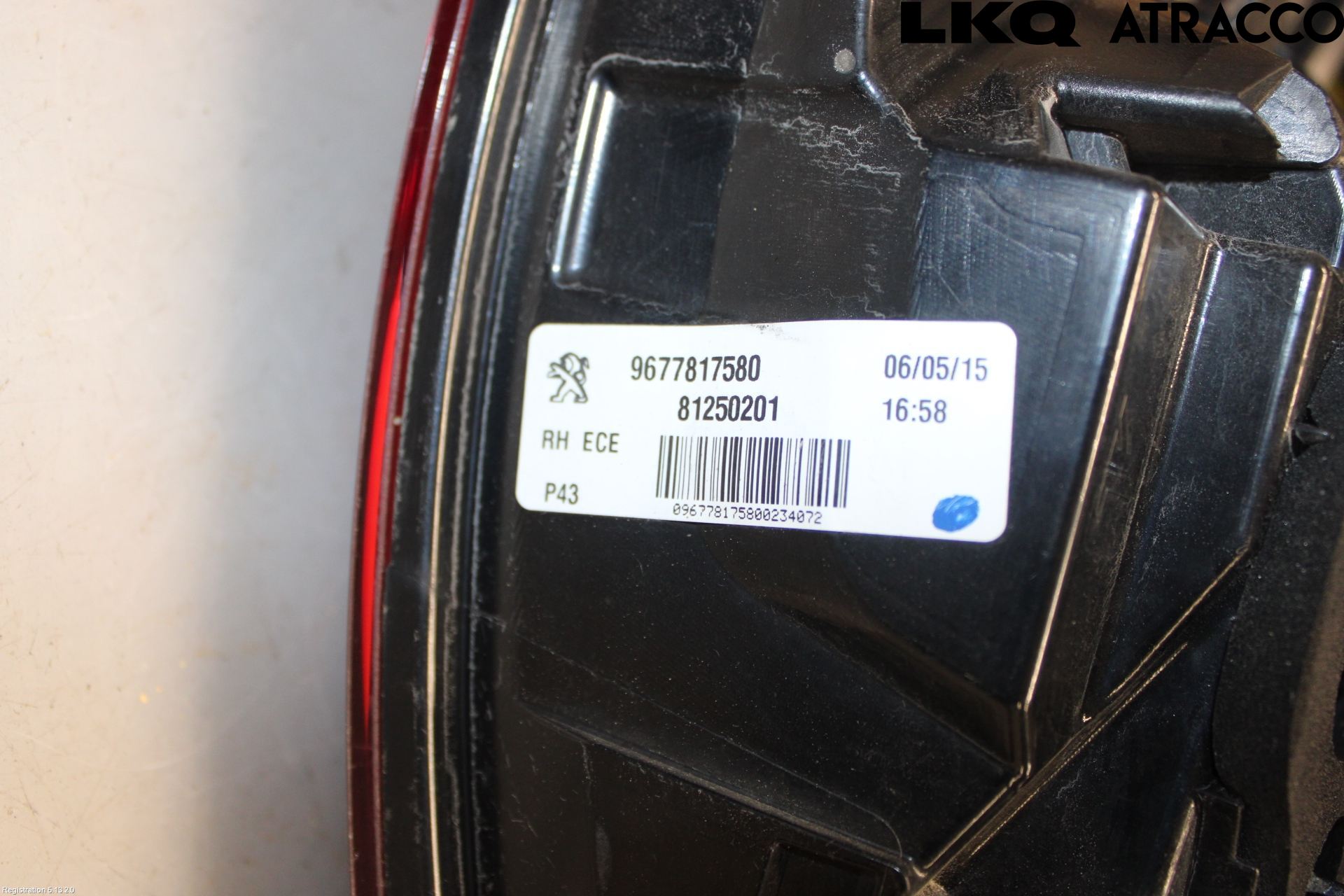 Peugeot 308 14-21 Baklykt Høyre