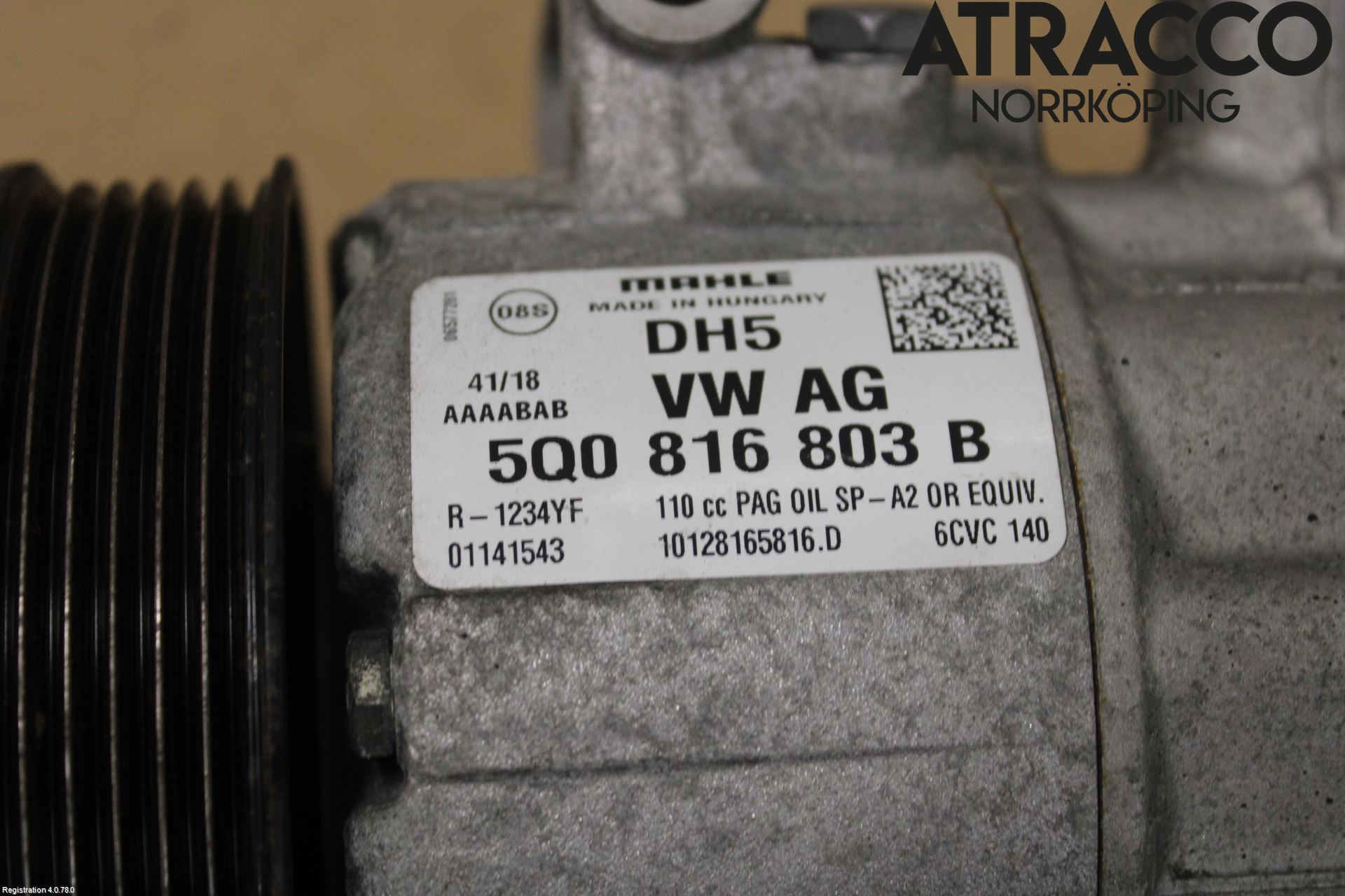 Volkswagen VW GOLF / E-GOLF VII 13-20 Varme Ac Kompressor