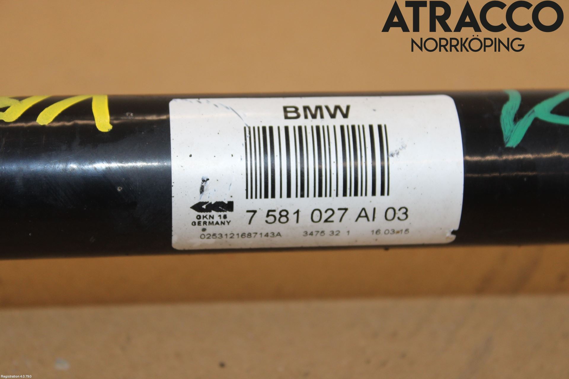 BMW 5 F10/F11/F18 09-17 Drivaksel Bak Kompl Venstre