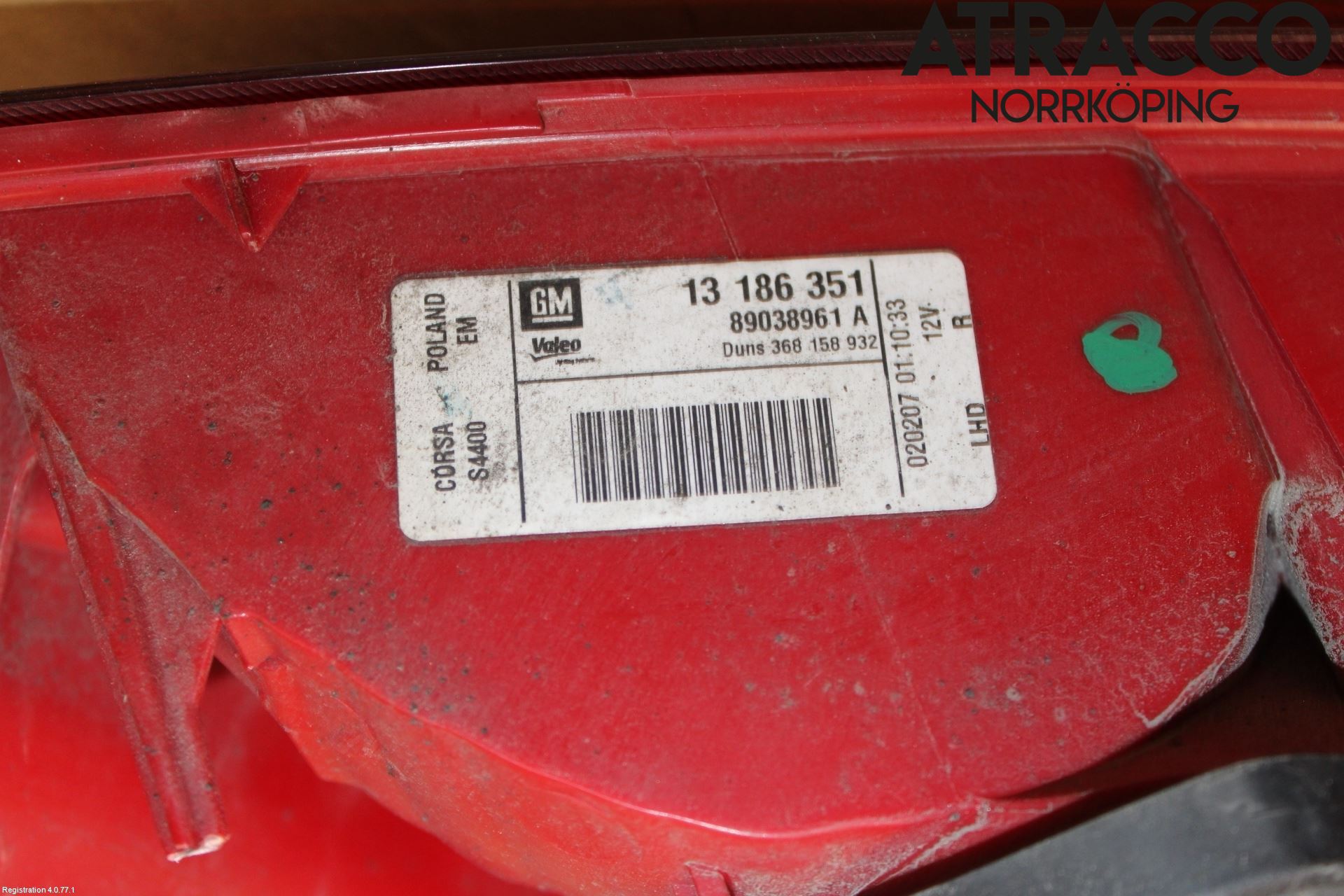Opel CORSA D 07-14 Baklykt Høyre