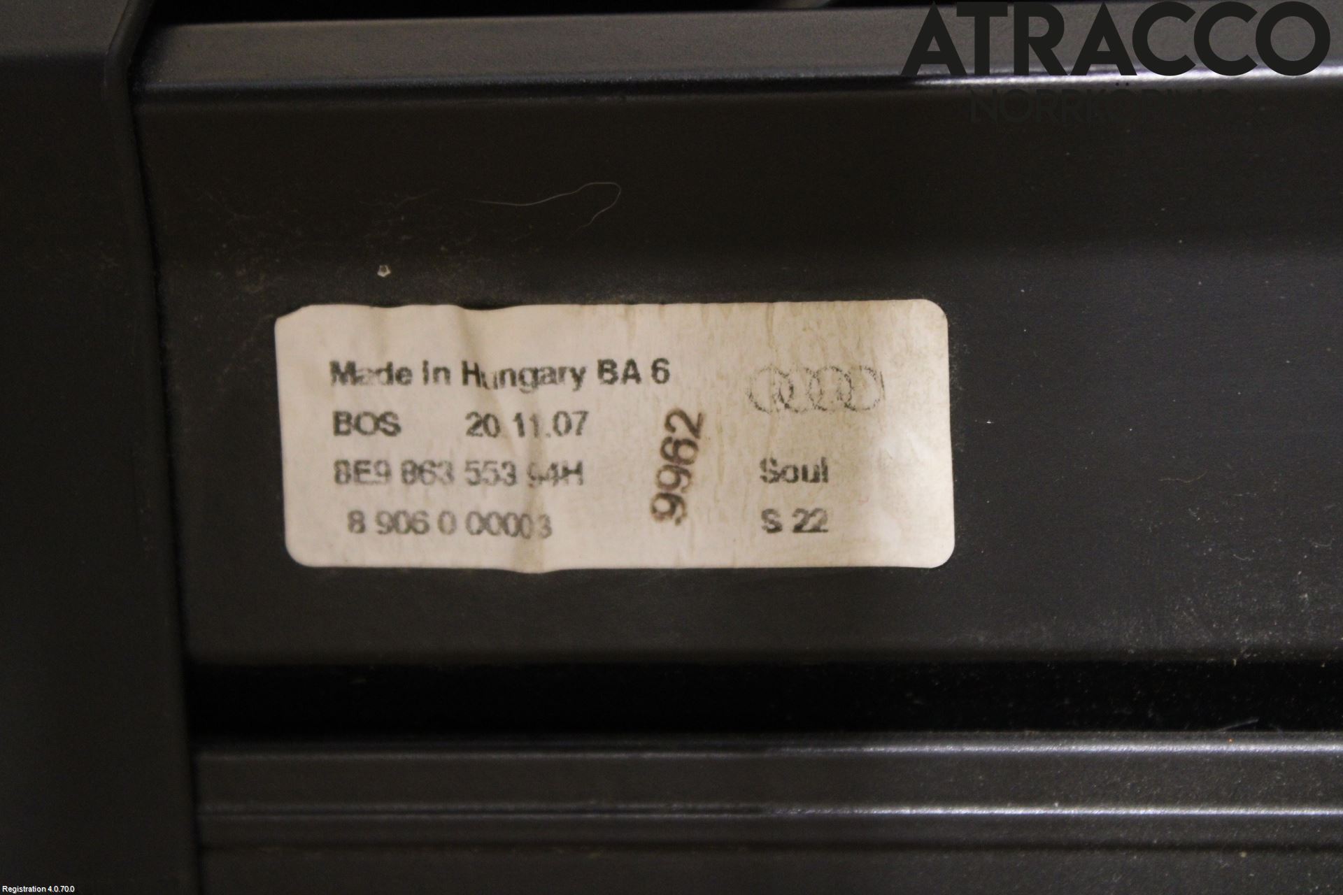 Audi A4/S4 05-07 Innr Innsyn Beskytelse Stv