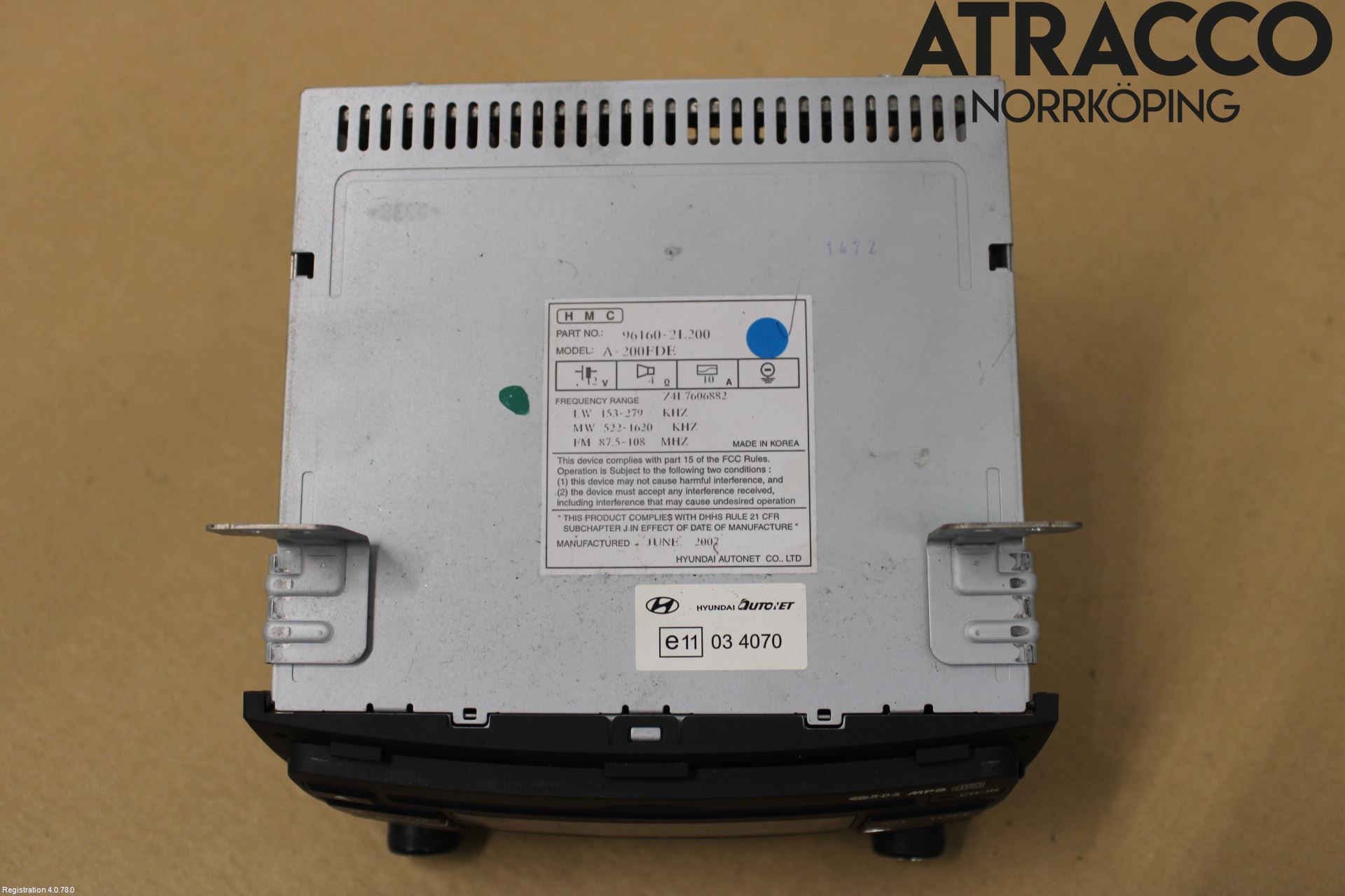 Hyundai i30 FD 07-12 Stereo Radio Med Cd