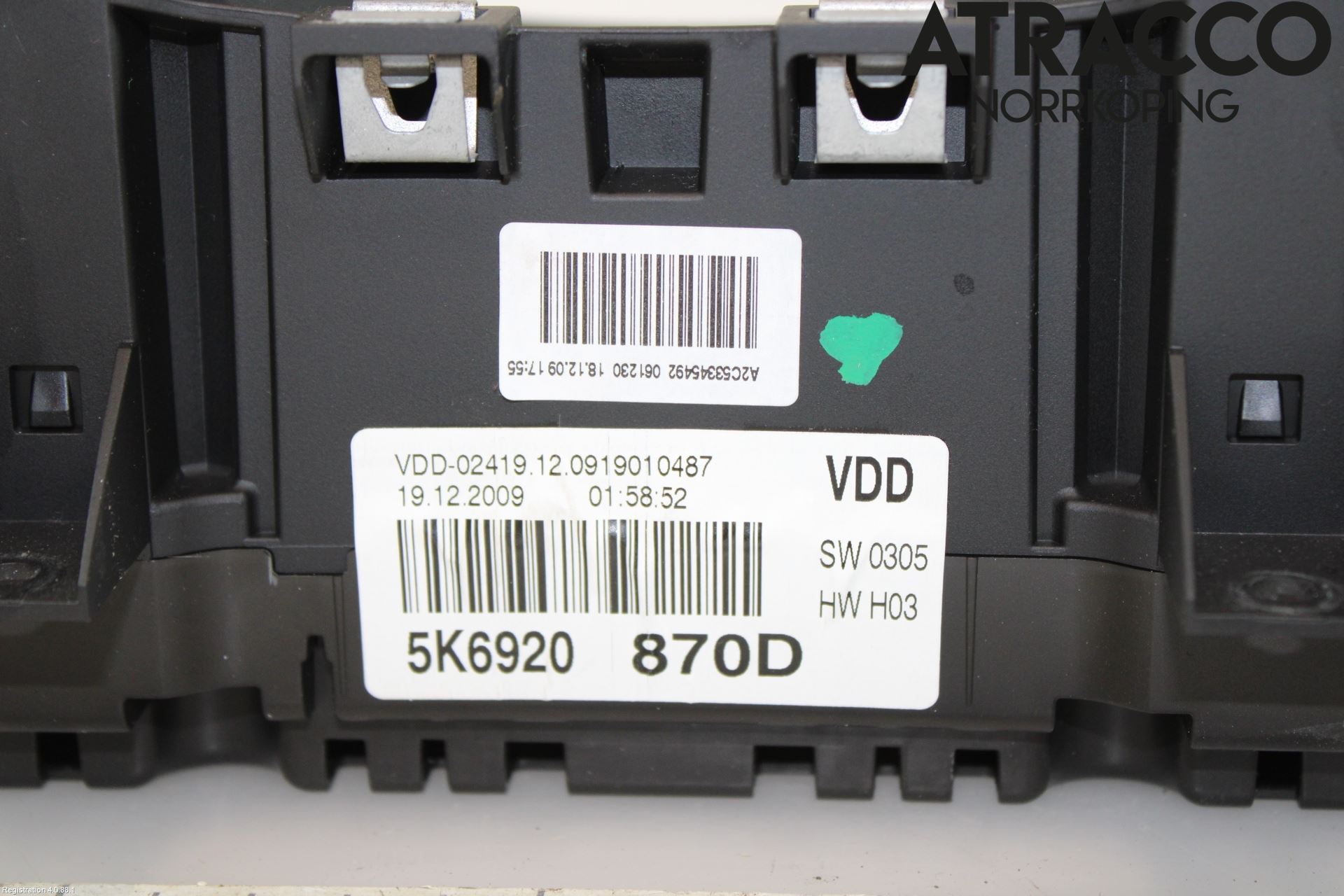 Volkswagen VW GOLF VI 09-13 Instr Kombinert
