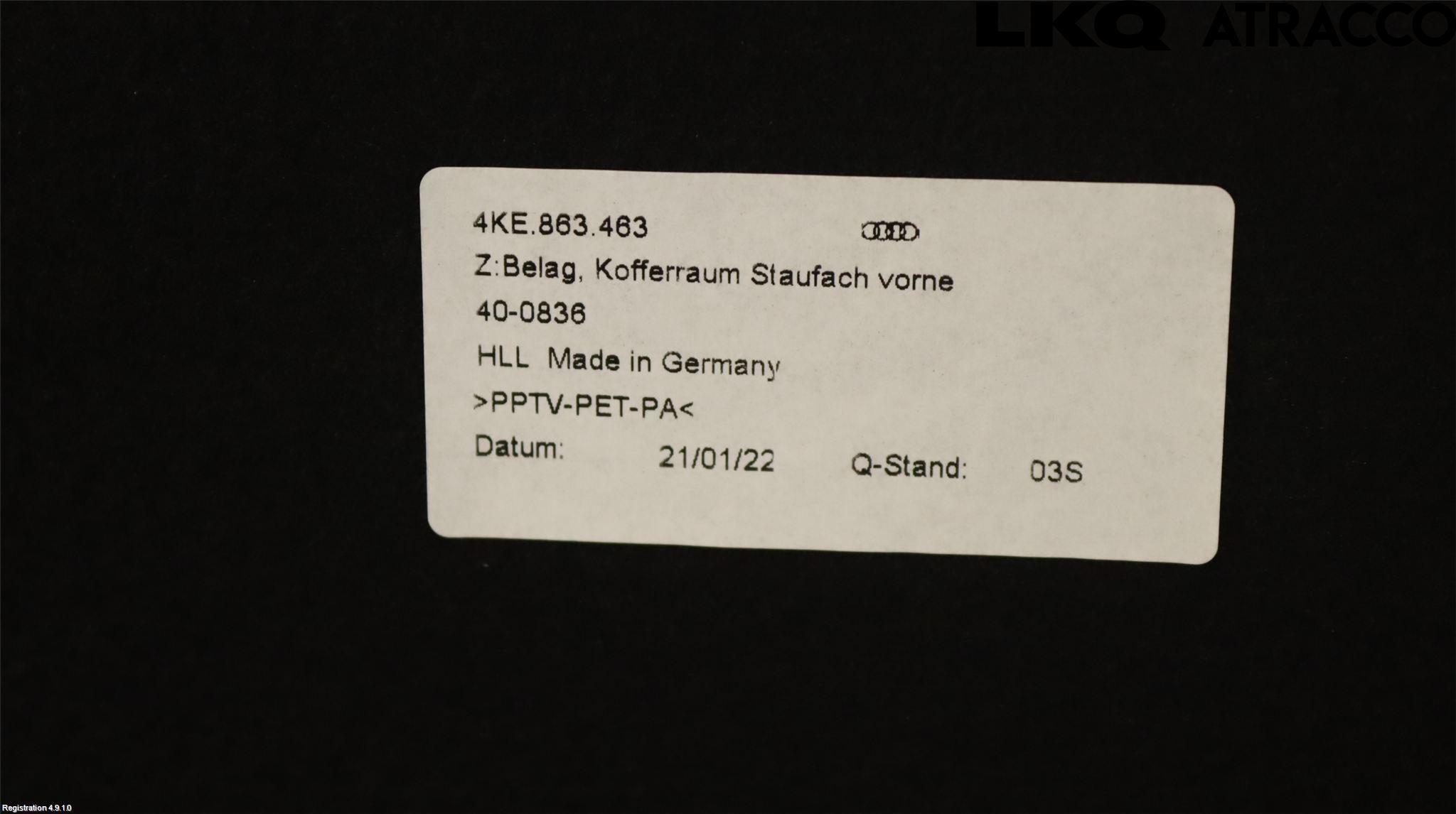 Audi E-TRON, S GE 19- Verktøyrom - Oppbevaring