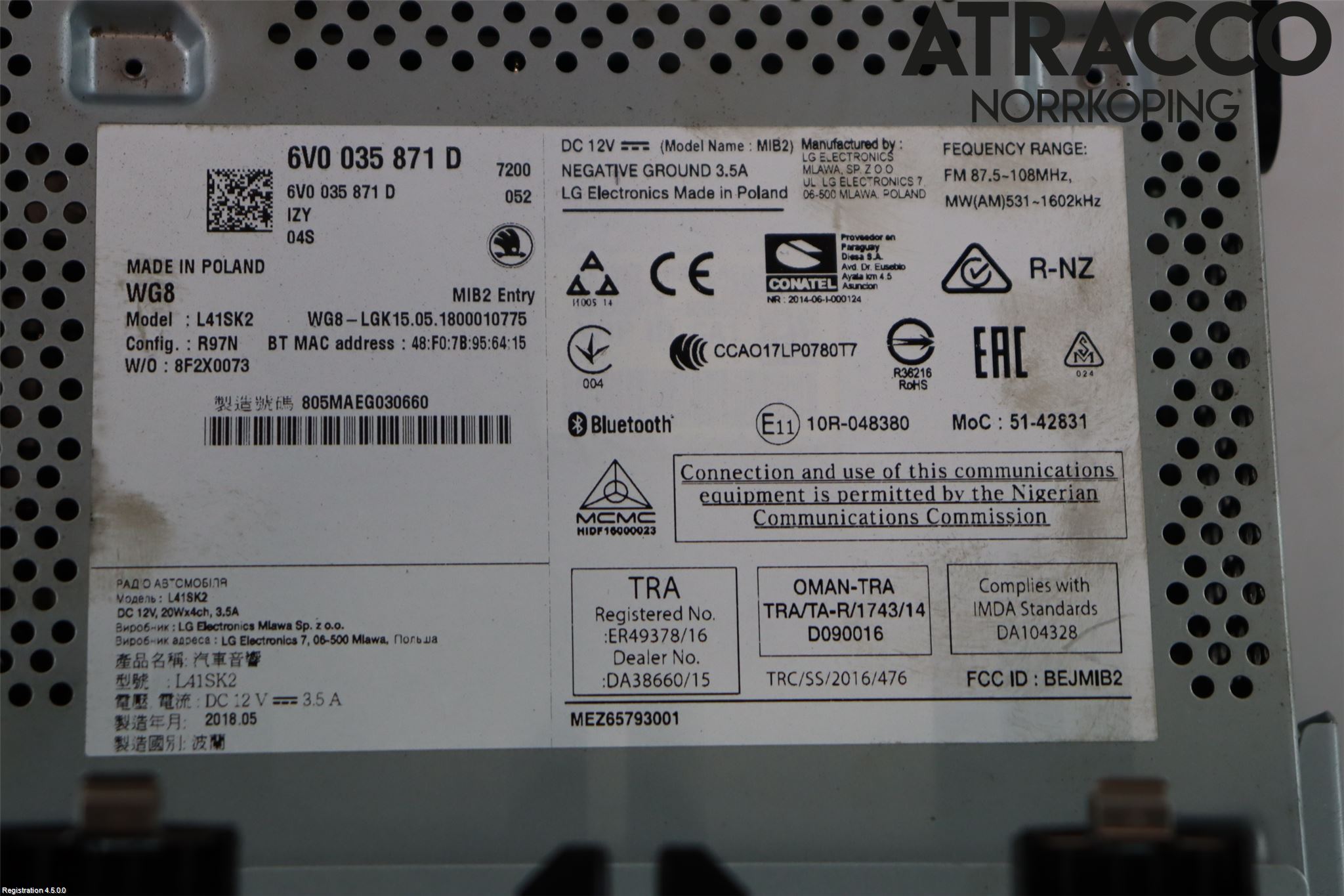 Skoda FABIA 15-21 Stereo Radio Med Cd