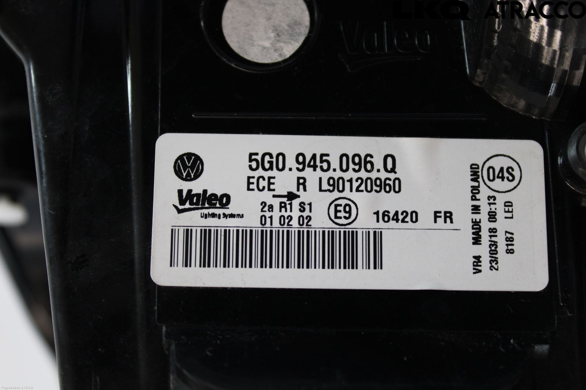Volkswagen VW GOLF / E-GOLF VII 13-20 Baklykt Høyre