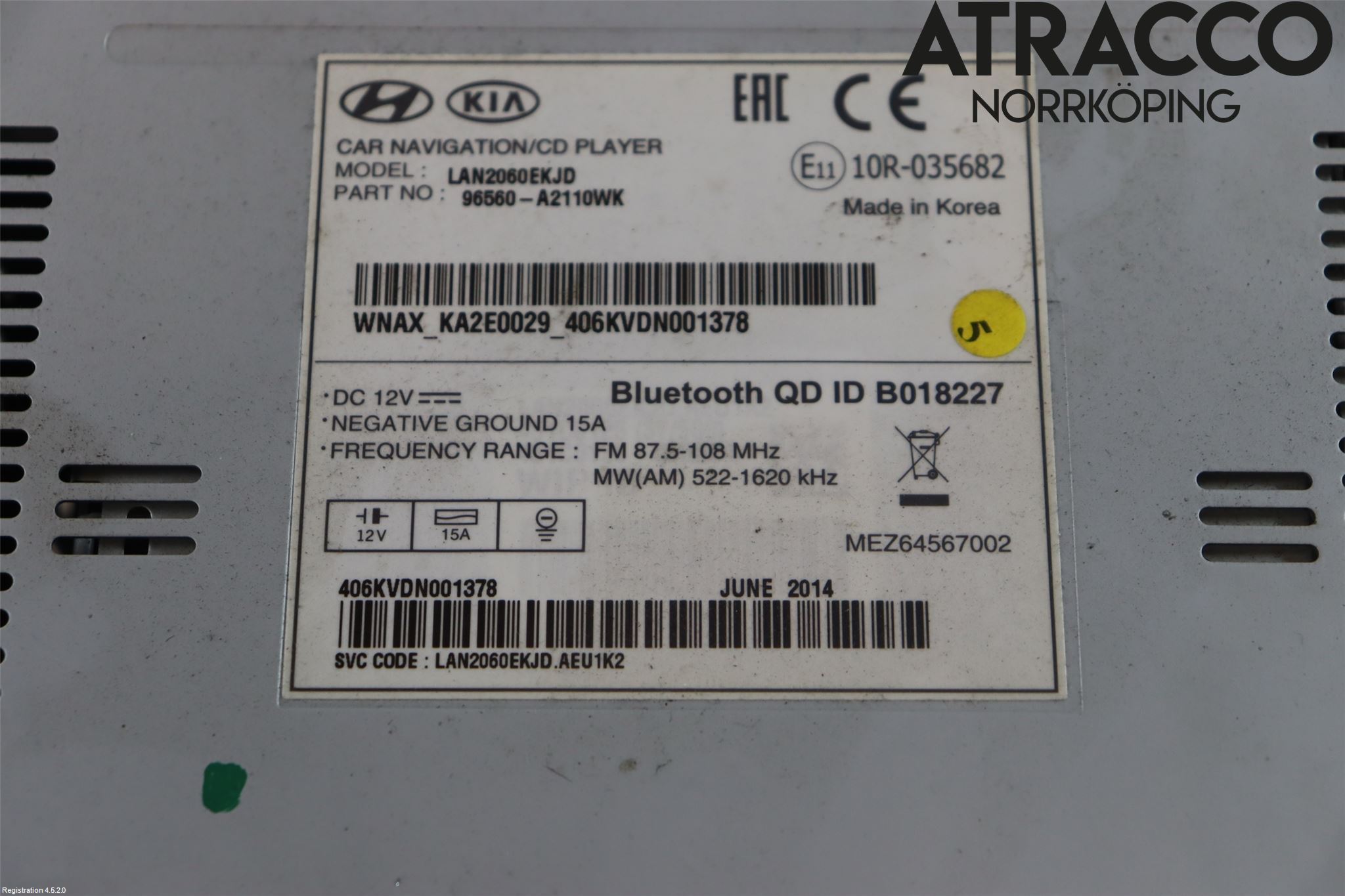 Kia CEED 12-18 Stereo Radio Med Cd