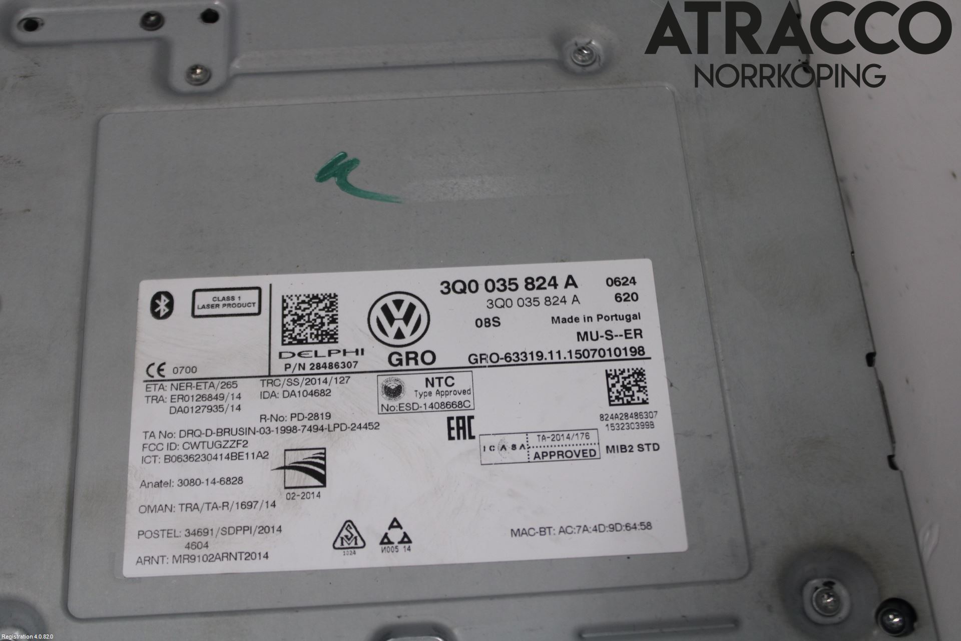 Volkswagen VW GOLF / E-GOLF VII 13-20 Stereo Radio Med Cd