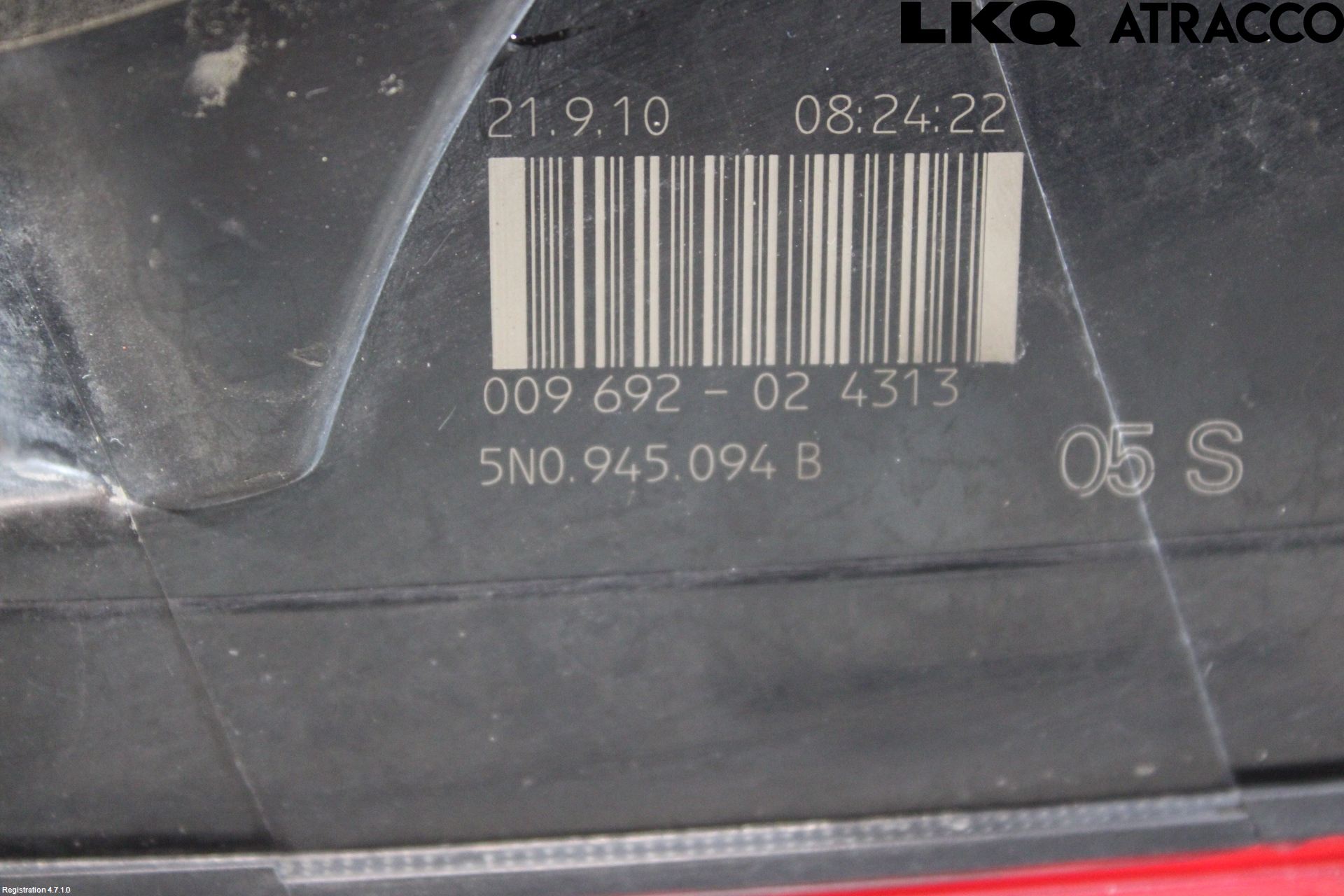 Volkswagen VW TIGUAN 07-16 Baklykt Høyre  På Luke(Indre)