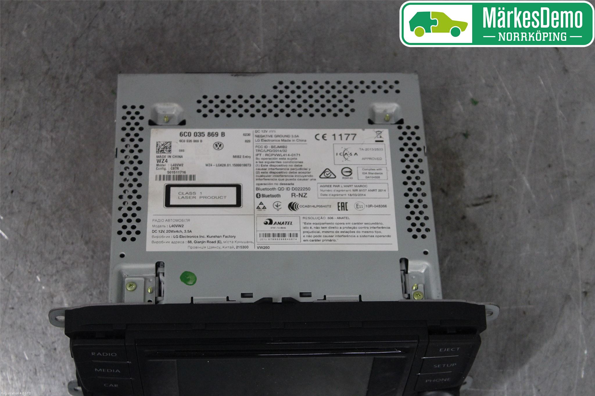 Volkswagen VW POLO 10-17 Stereo Radio Med Cd