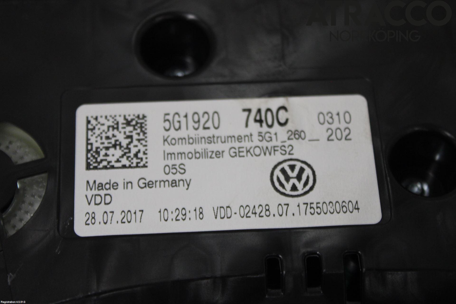 Volkswagen VW GOLF / E-GOLF VII 13-20 Instr Kombinert