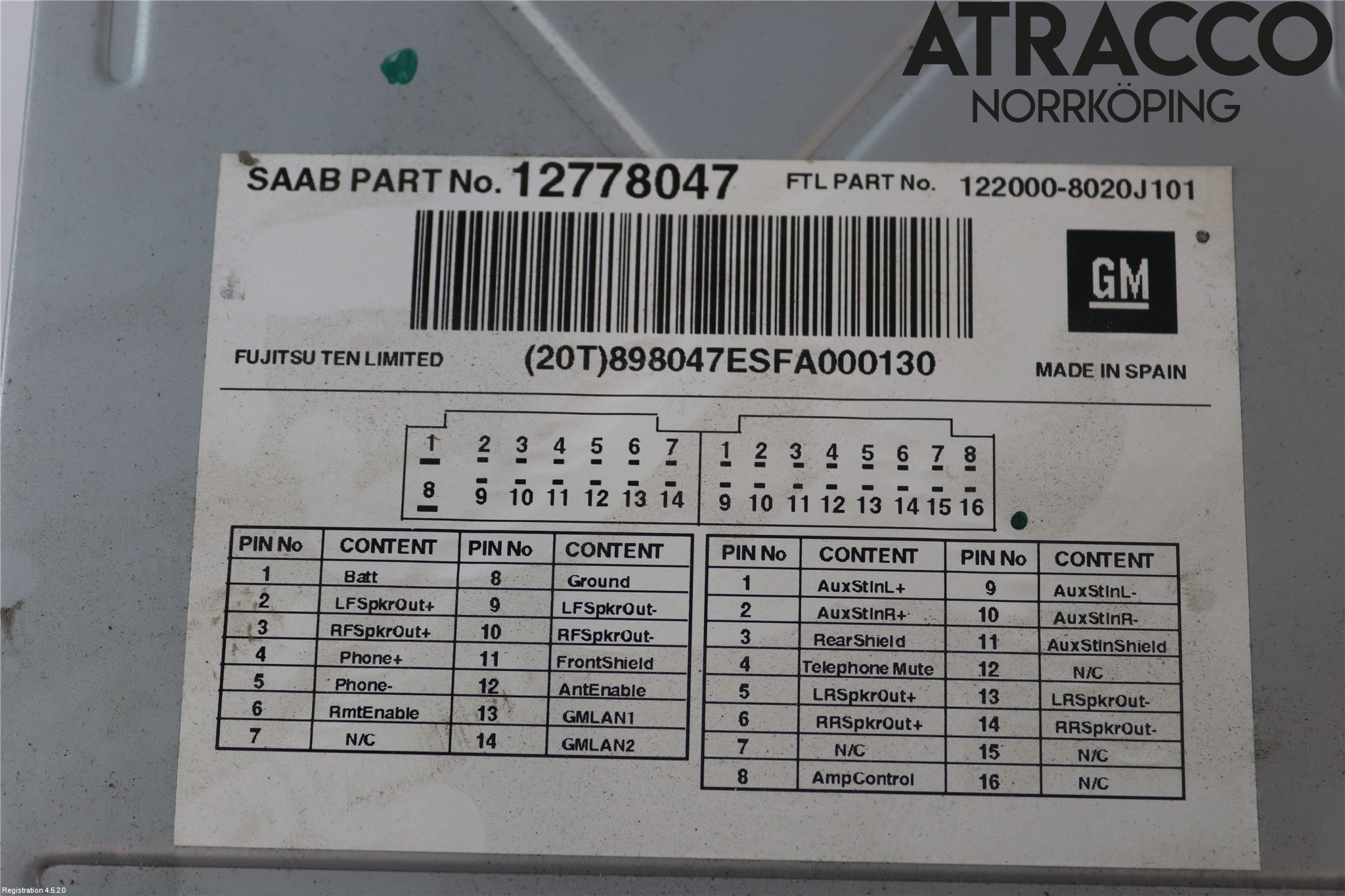 Saab 9-5     06-10 Stereo Radio Med Cd