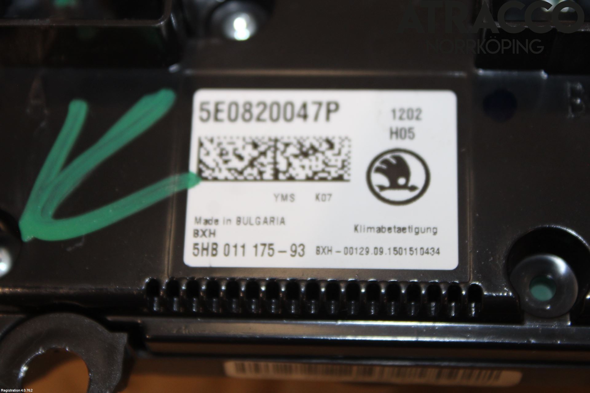 Skoda OCTAVIA (5E) 13-20 Varmeapparat Panel(Regulering)
