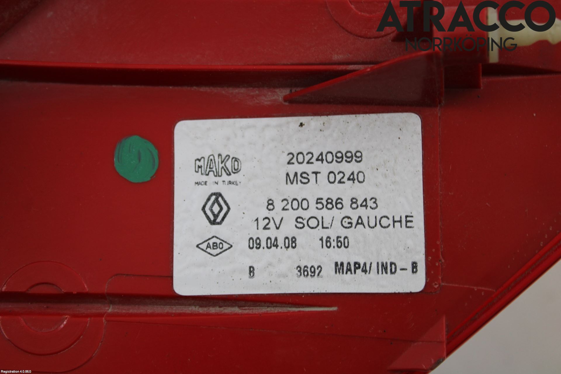 Renault CLIO III  06-09 Baklykt Venstre