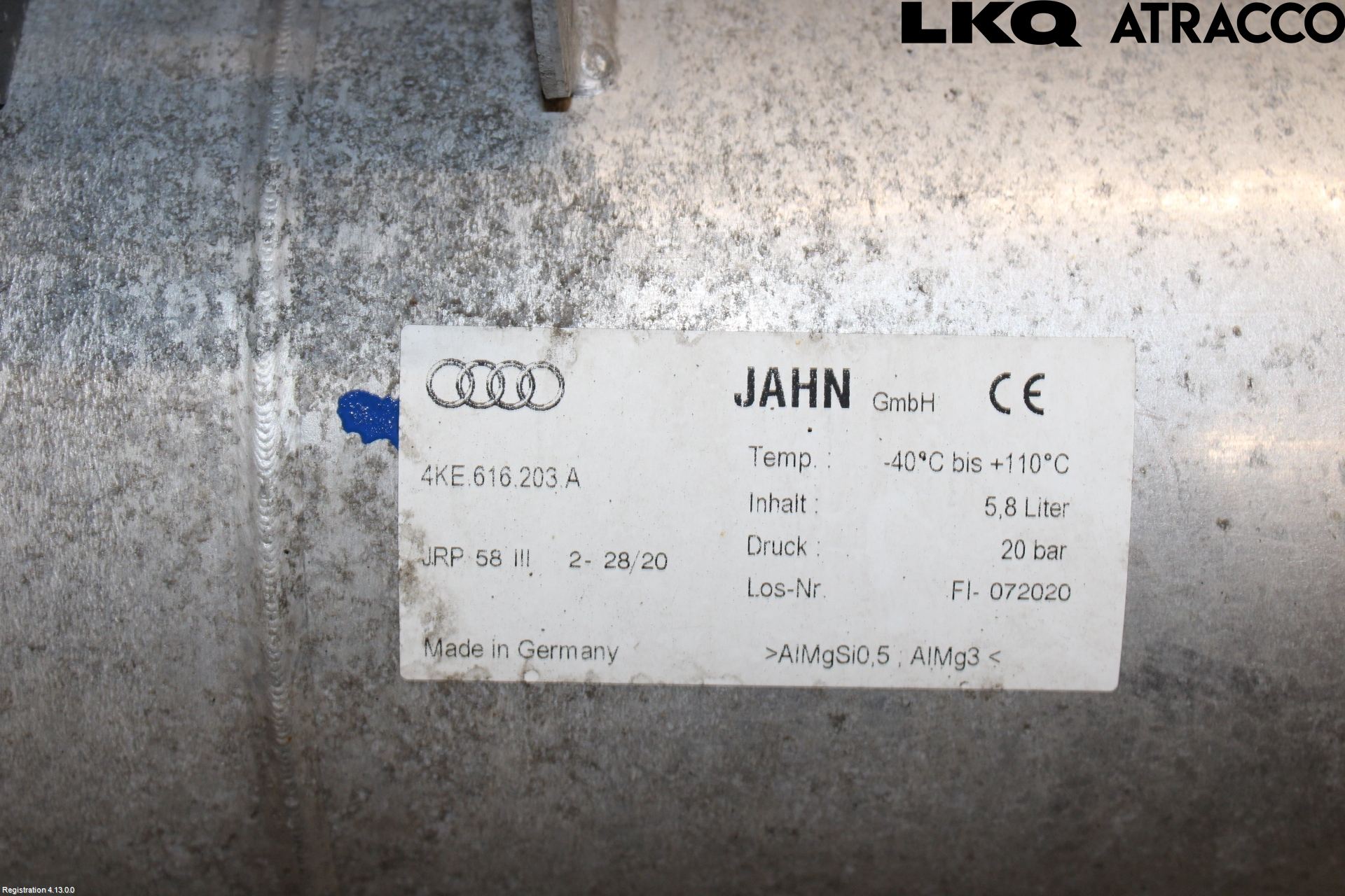 Audi E-TRON, S GE 19- Nivå/Lufrfrändring Trycktank