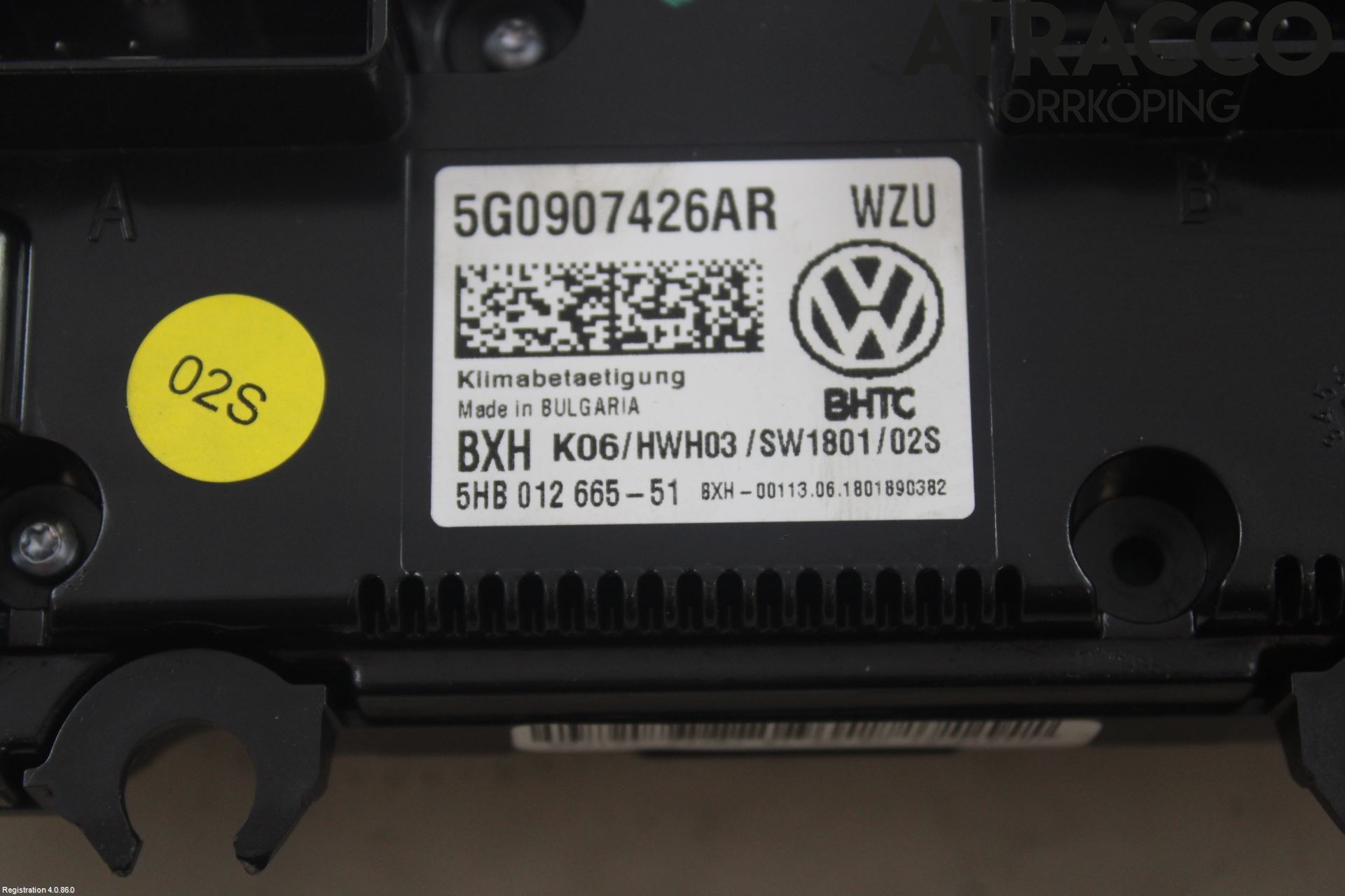 Volkswagen VW GOLF / E-GOLF VII 13-20 Varmeapparat Panel(Regulering)