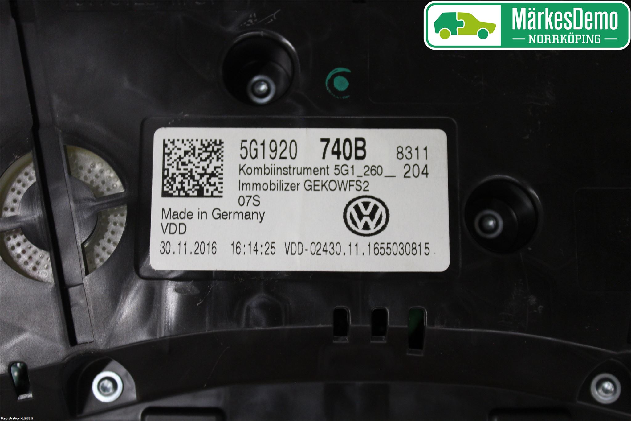 Volkswagen VW GOLF / E-GOLF VII 13-20 Instr Kombinert