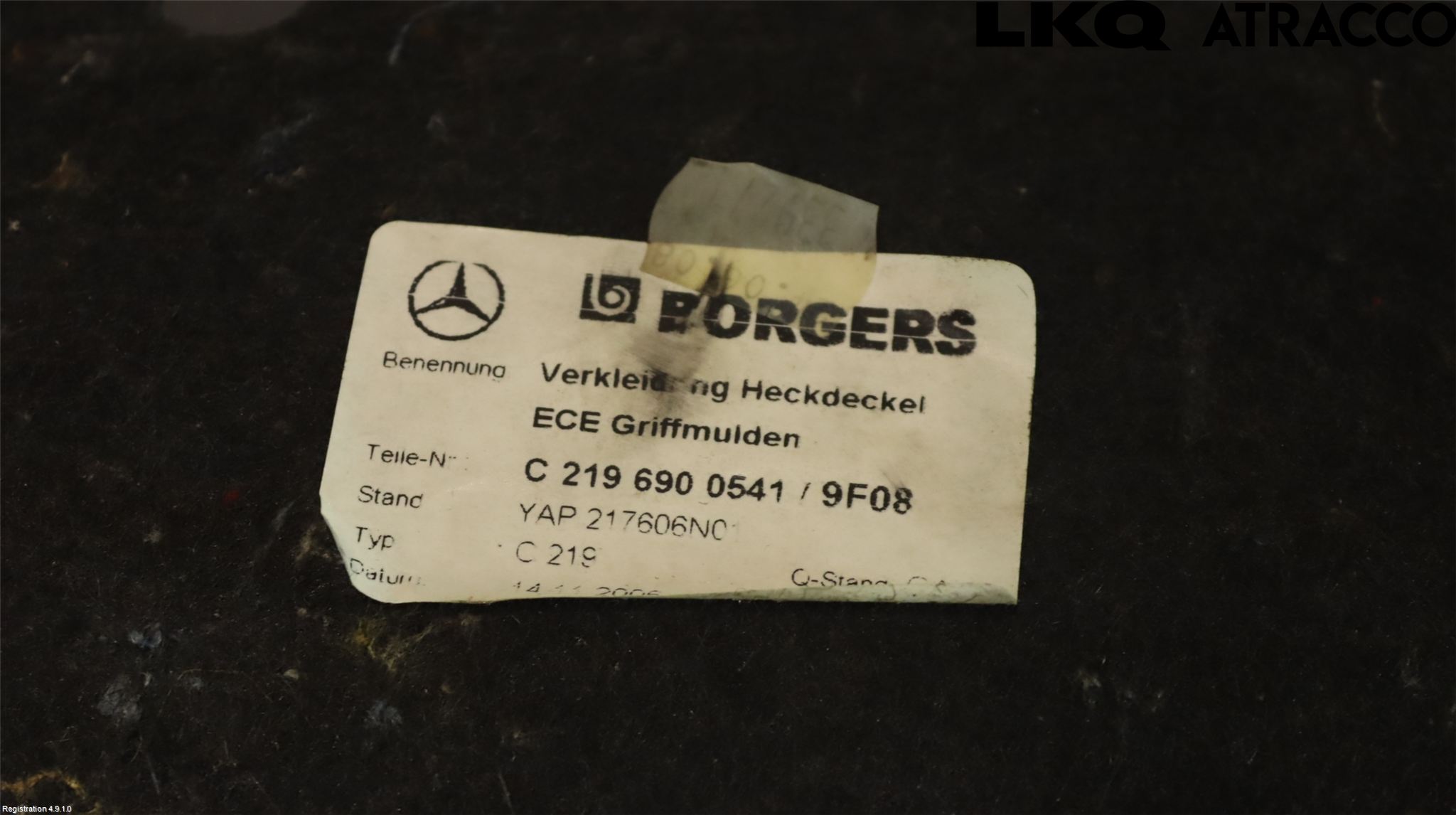 Mercedes-Benz MB CLS (C219) 03-11 Innr Bagasjeromkledsel