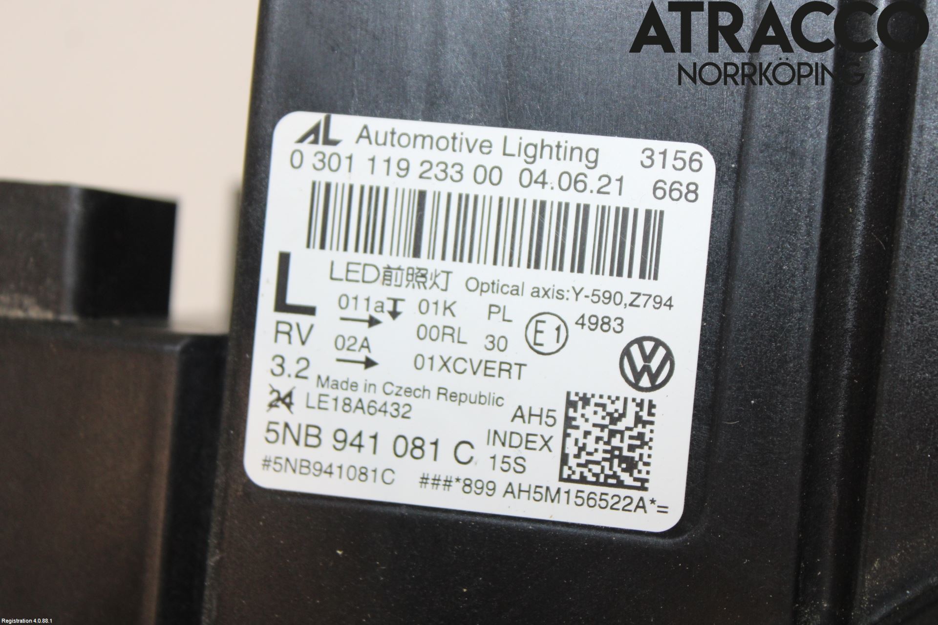 Volkswagen VW TIGUAN 16-24 Frontlykt Venstre