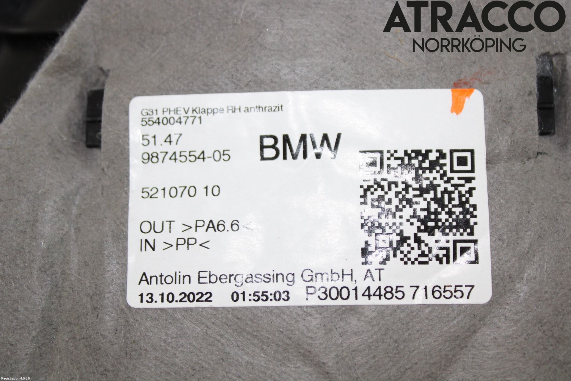 BMW 5 G30/G31/F90 17-23 Innr Sidetrekk-Deksel