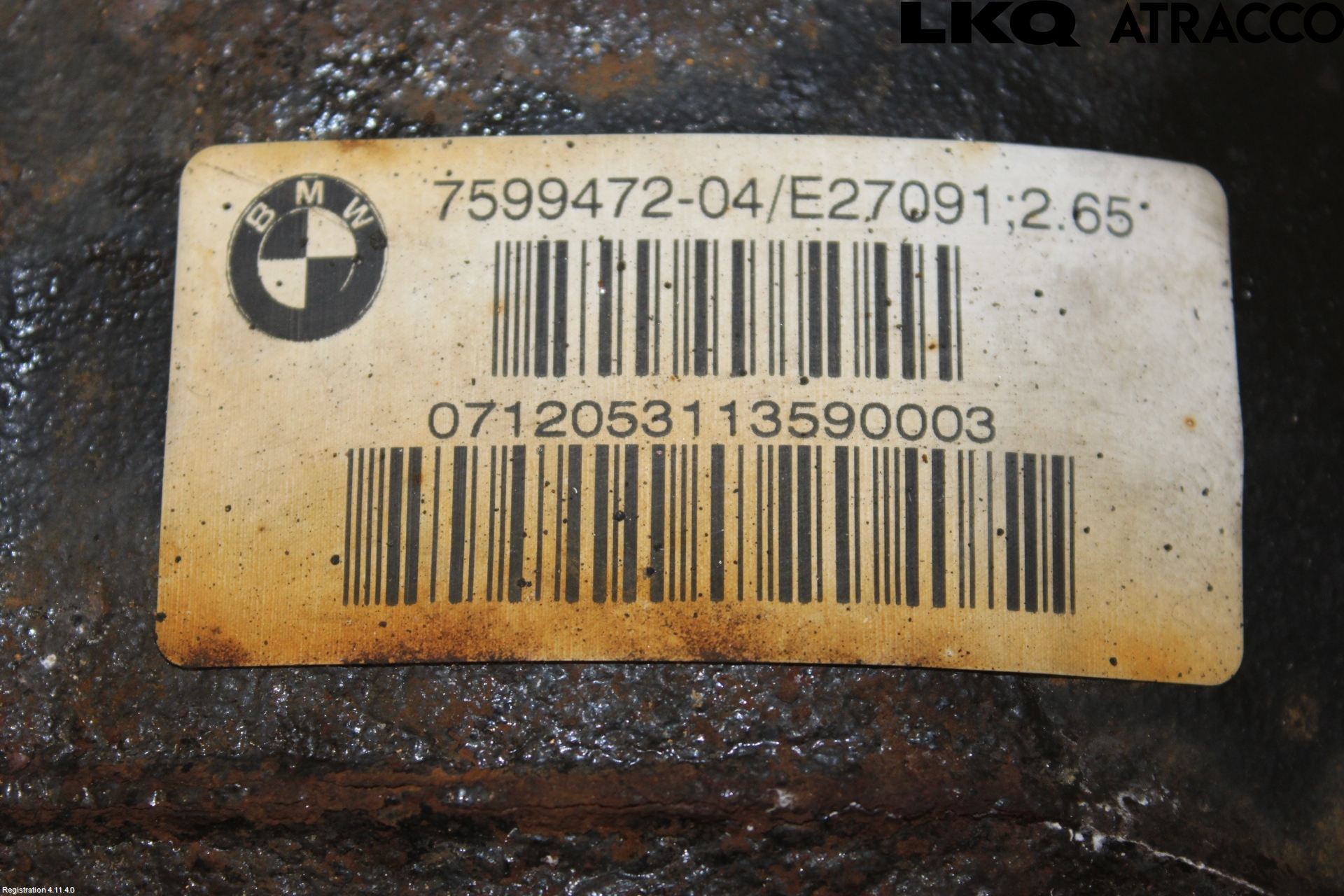 BMW 1 F20/F21 11-19 Bakaksel Kardang Bak -Diff