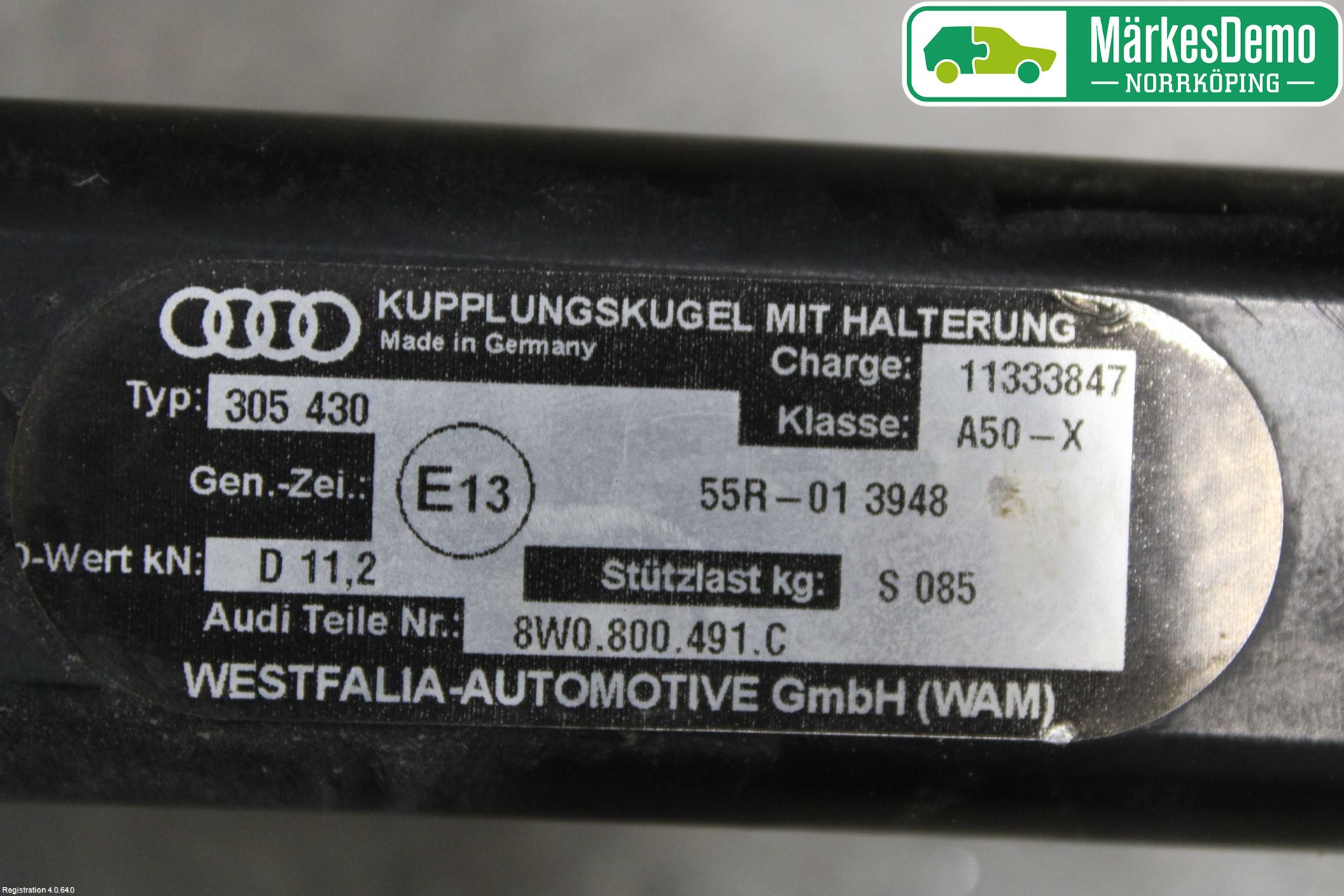 Audi A4/S4 B9 16-19 Tilhengerfeste