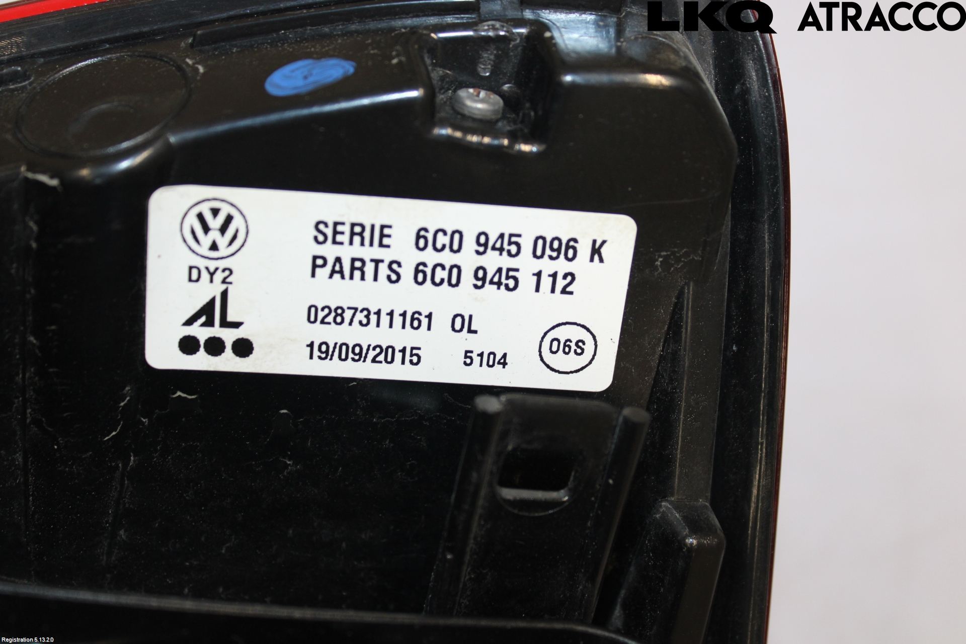 Volkswagen VW POLO 10-17 Baklykt Høyre