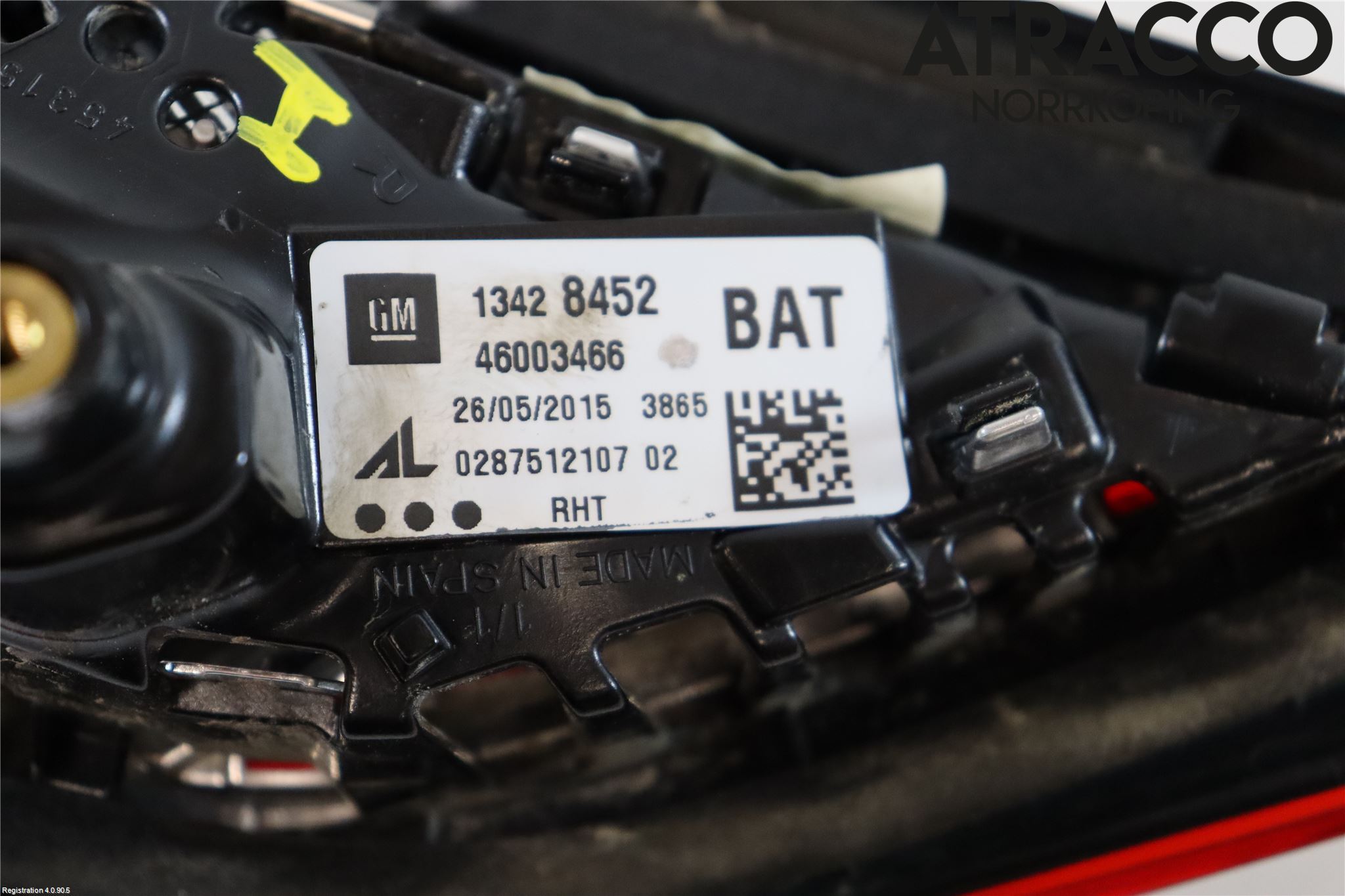 Opel CORSA E 15-19 Baklykt Høyre  På Luke(Indre)