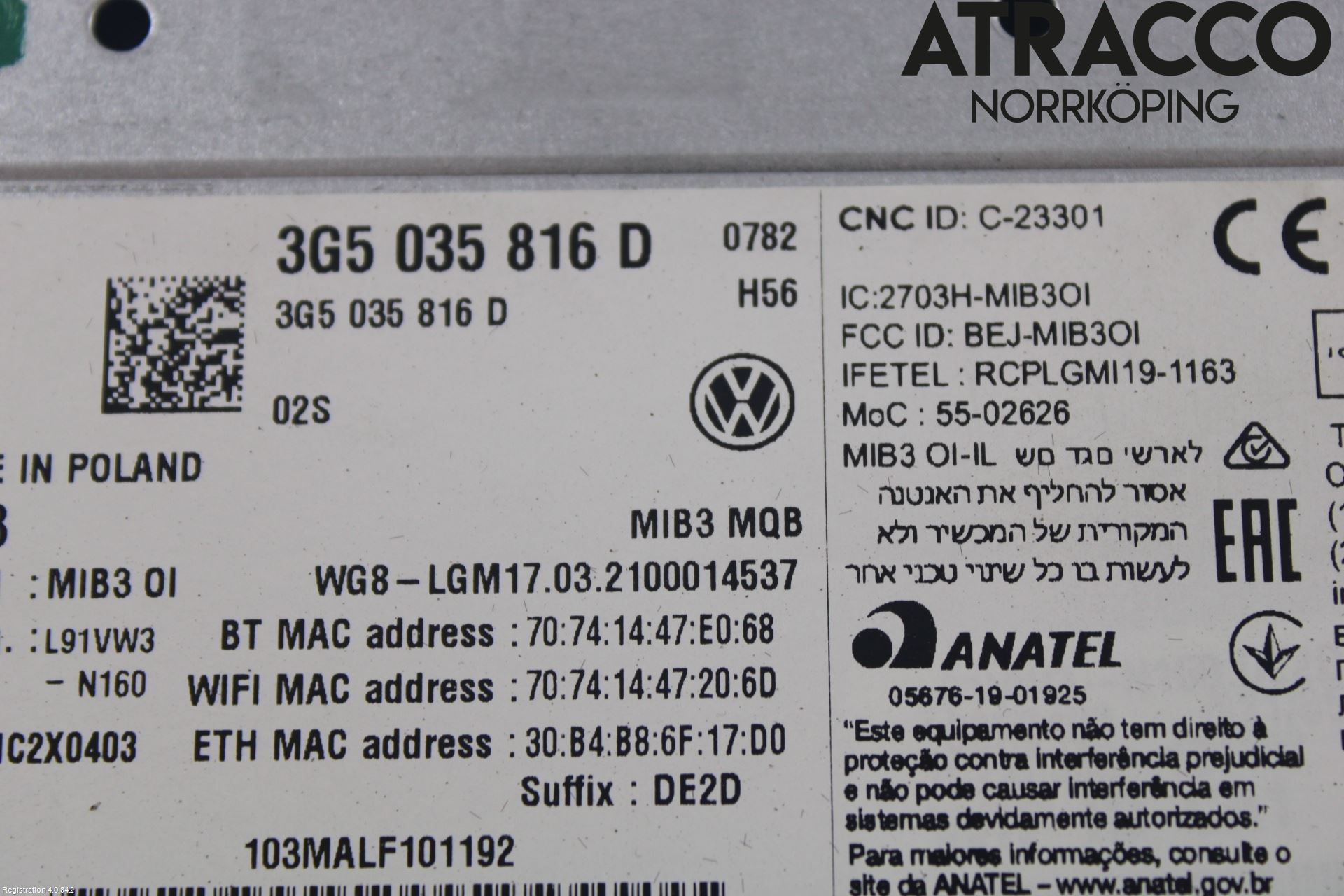 Volkswagen VW PASSAT 20-24 Stereo Radio Med Cd