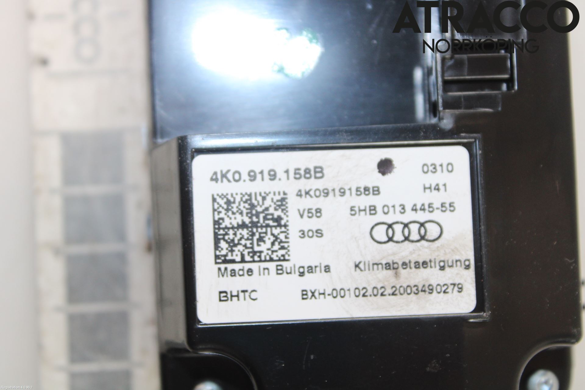 Audi E-TRON, S GE 19- Varmeapparat Panel(Regulering)
