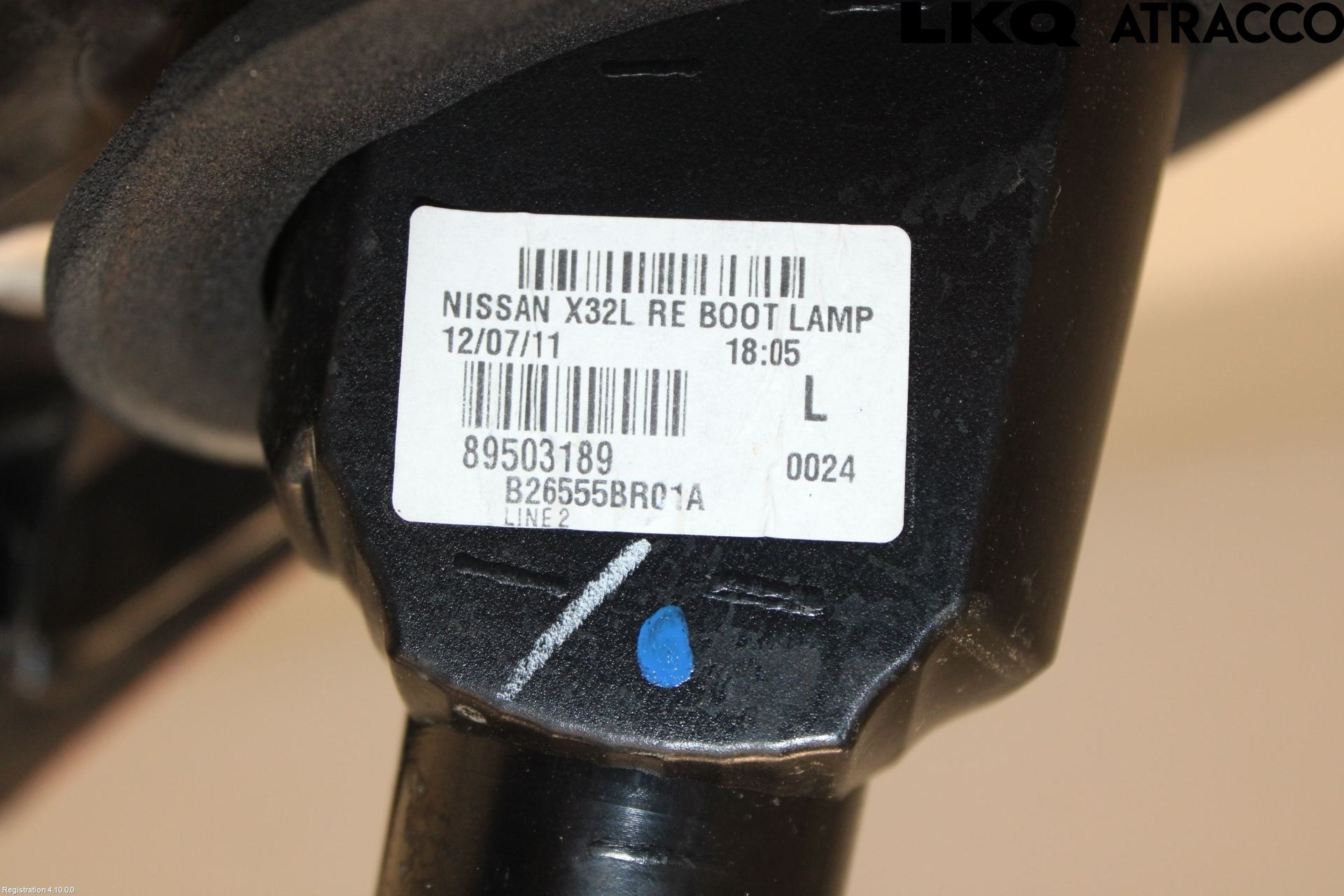 Nissan QASHQAI 10-14 Baklykt Venstre  På Luke(Indre