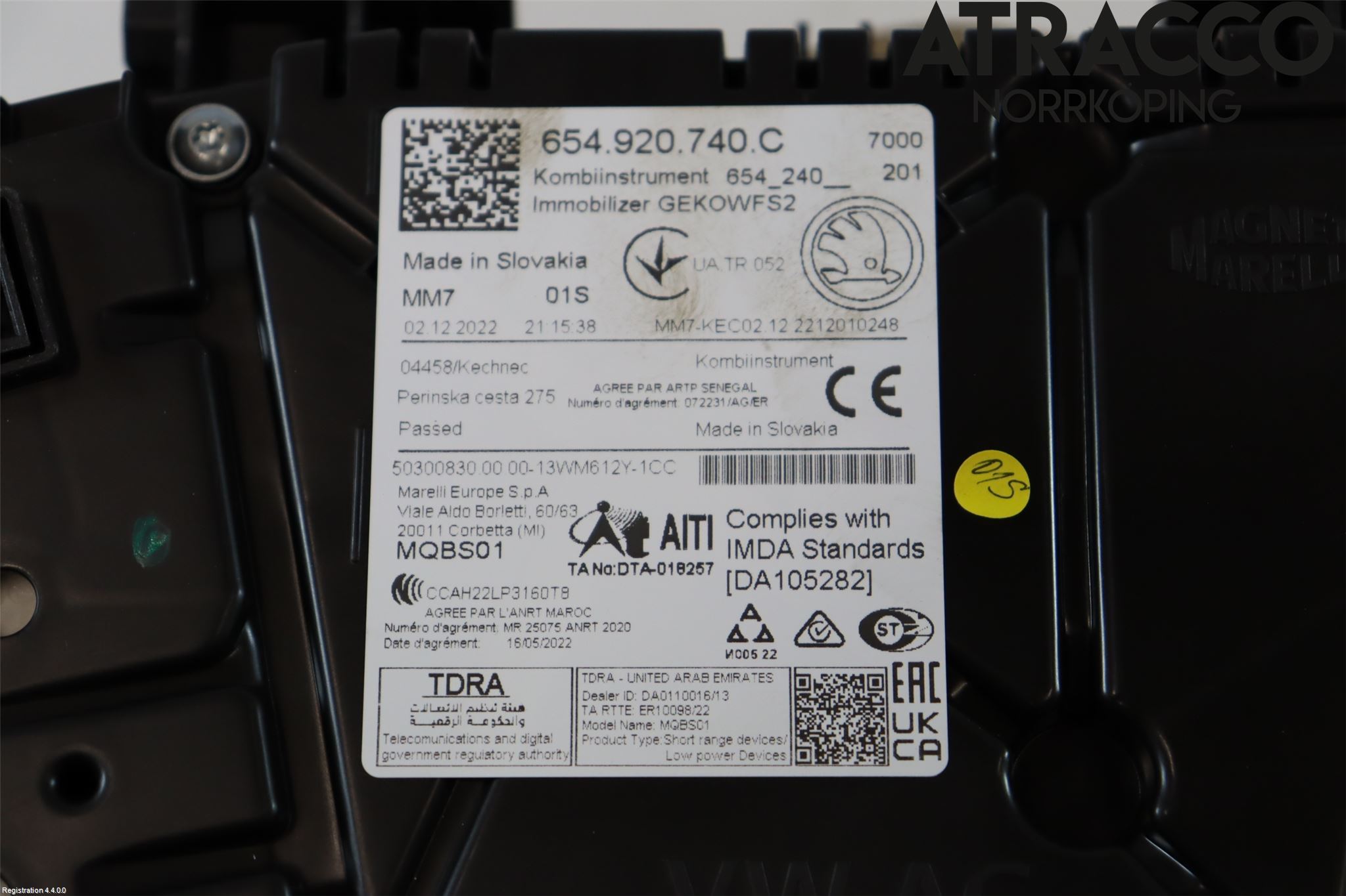 Skoda FABIA 22- Instr Kombinert