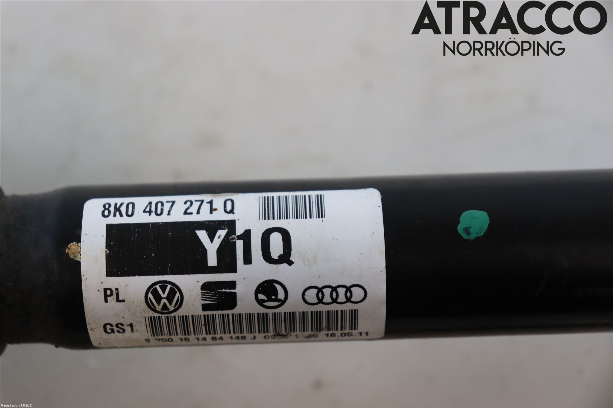 Audi A4/S4 08-11 Drivaksel Foran Kompl Høyre