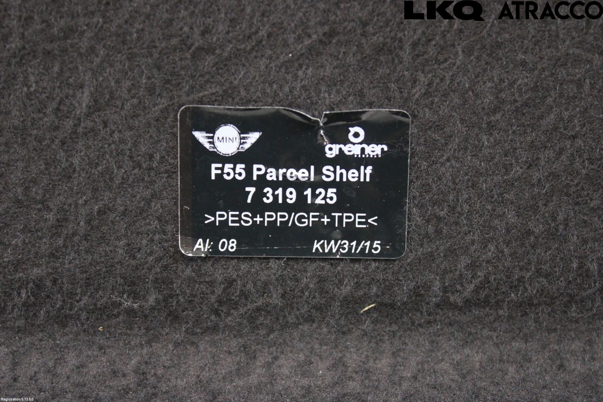 Mini ONE/COOPER 5DR F55 14-24 Innr Hattehylle