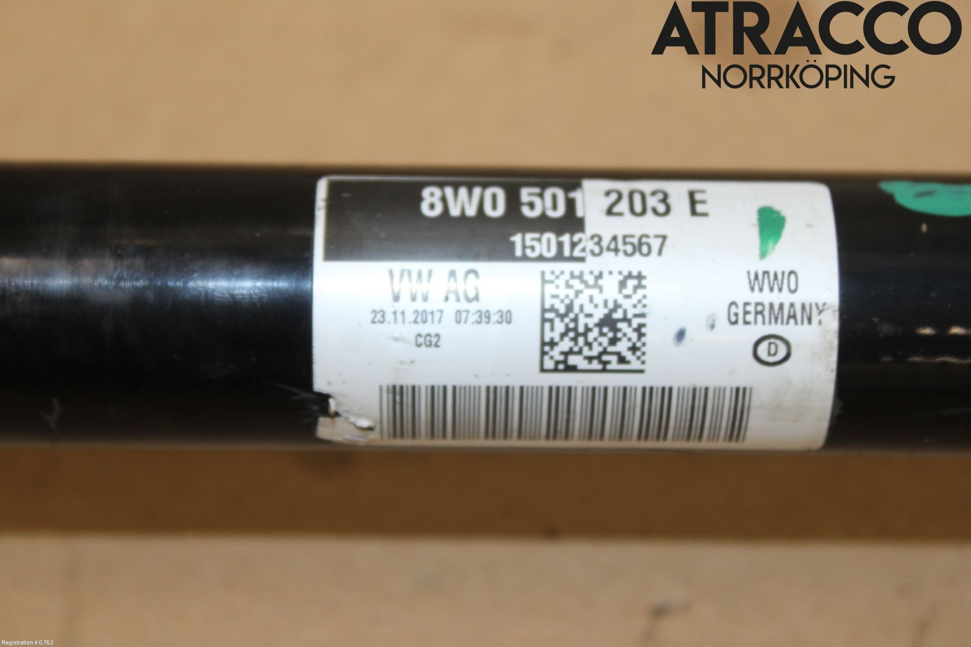 Audi A4/S4 B9 16-19 Drivaksel Bak Kompl Venstre
