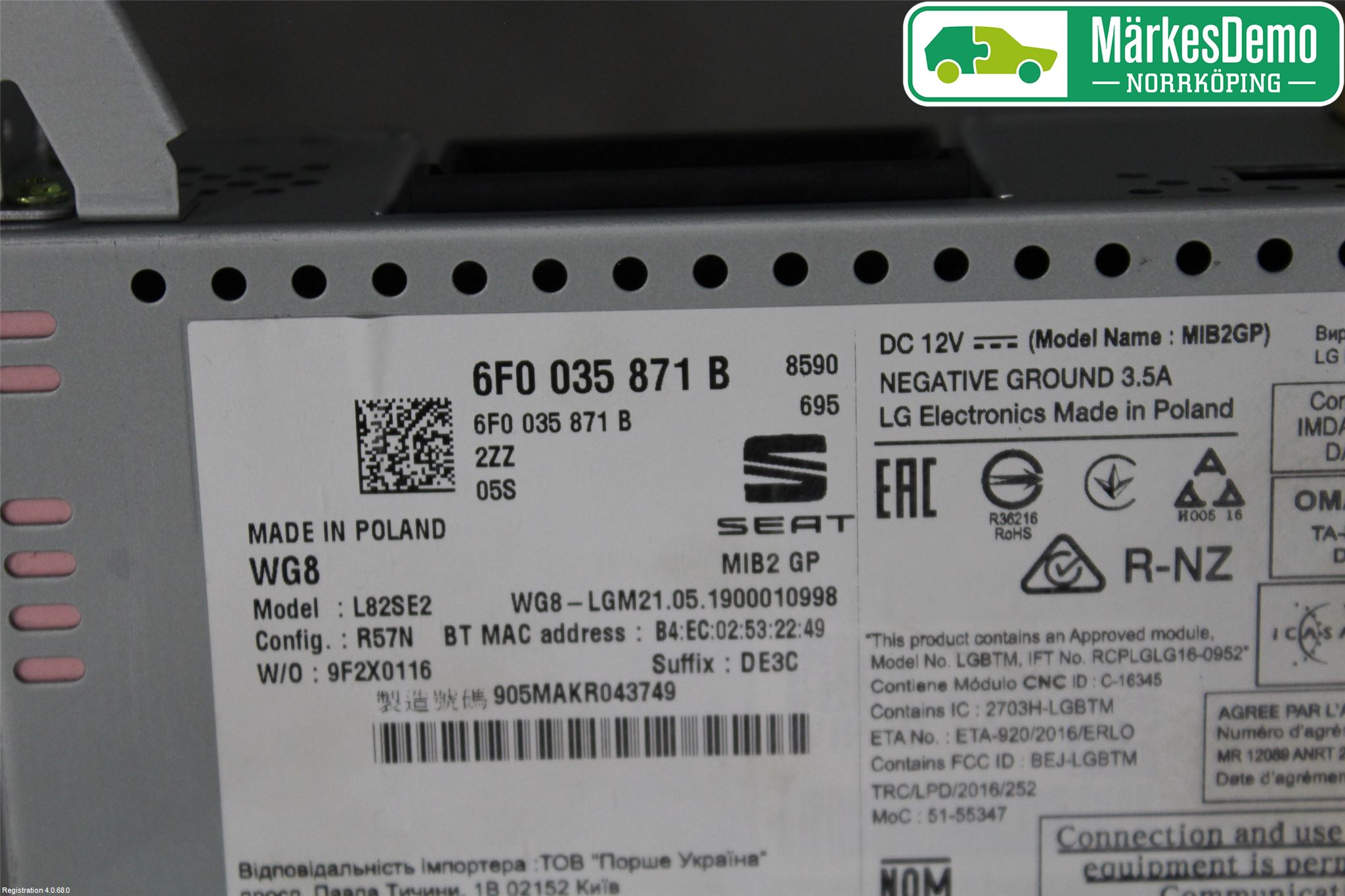 Seat ARONA Stereo Radio Med Cd